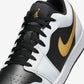 Jordan 1 Low White Black Metallic Gold Swoosh
