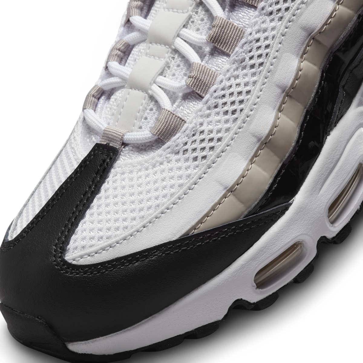 Nike Air Max 95 White Light Iron Ore Black Patent (Women's)