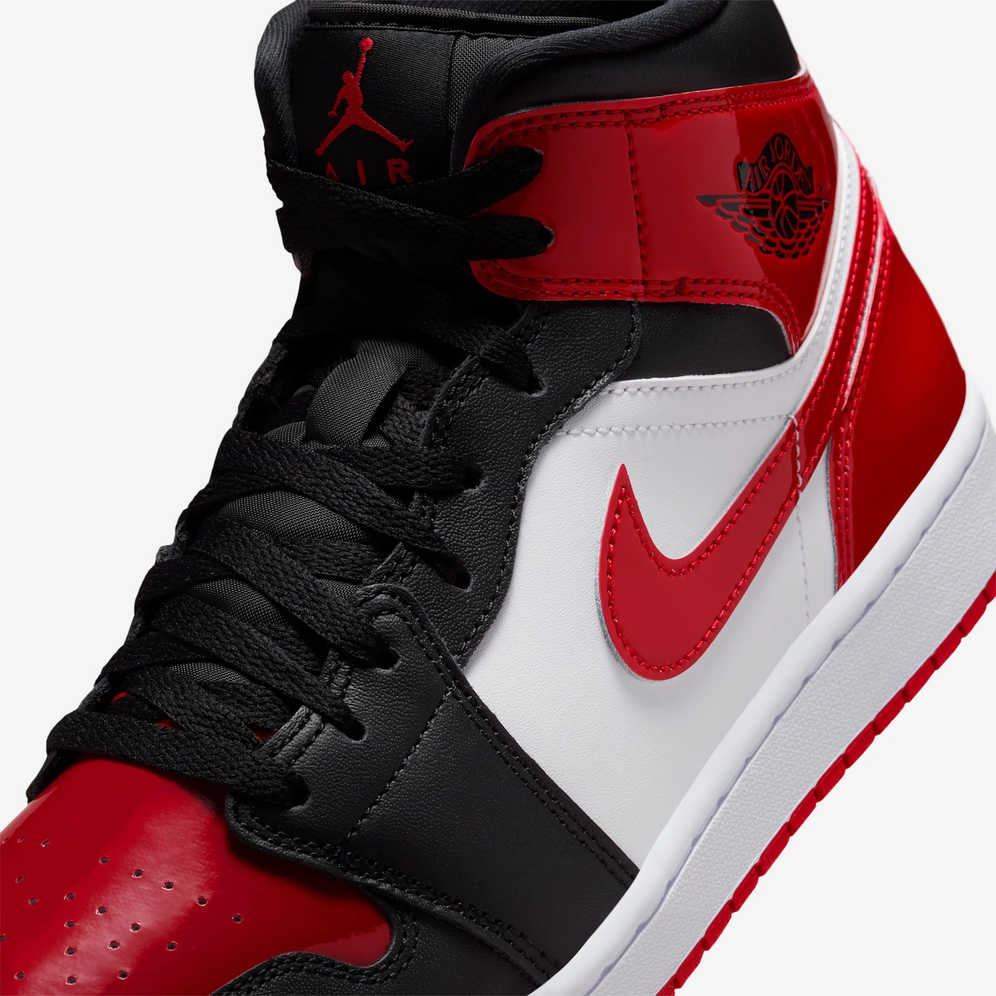 Jordan 1 Mid SE Patent Bred Toe