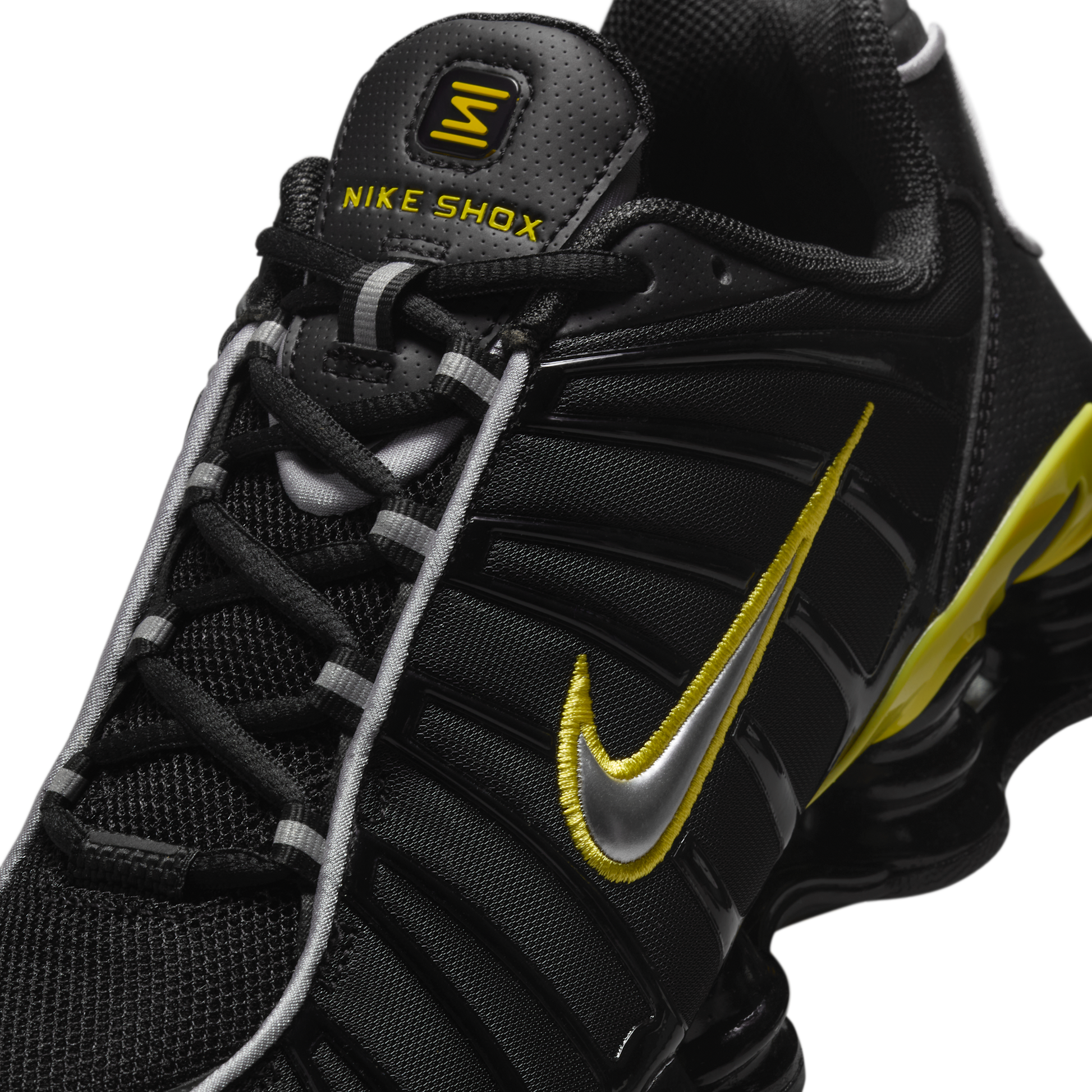 Nike Shox TL Black Dynamic Yellow Metallic Silver