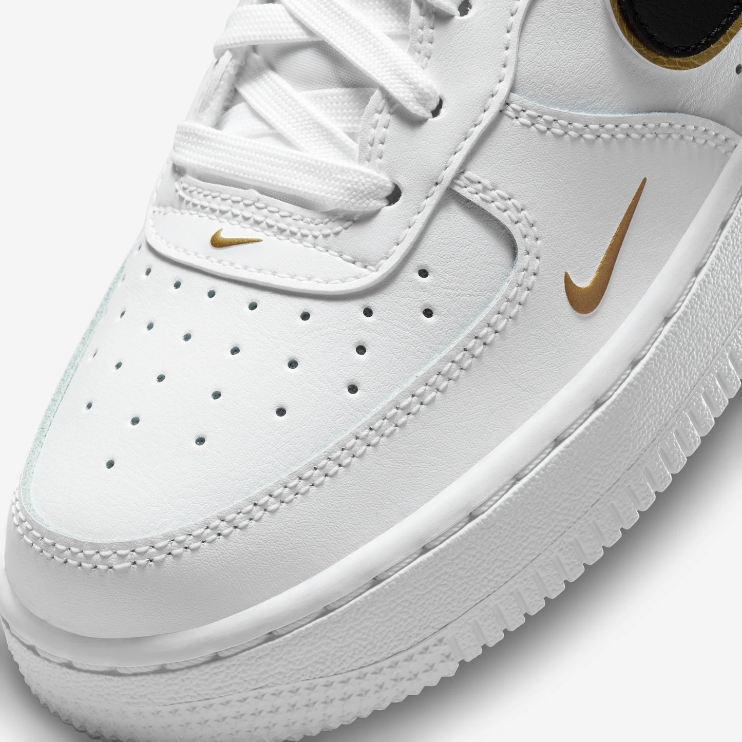 Nike Air Force 1 Low '07 LV8 Double Swoosh White Metallic Gold (GS)