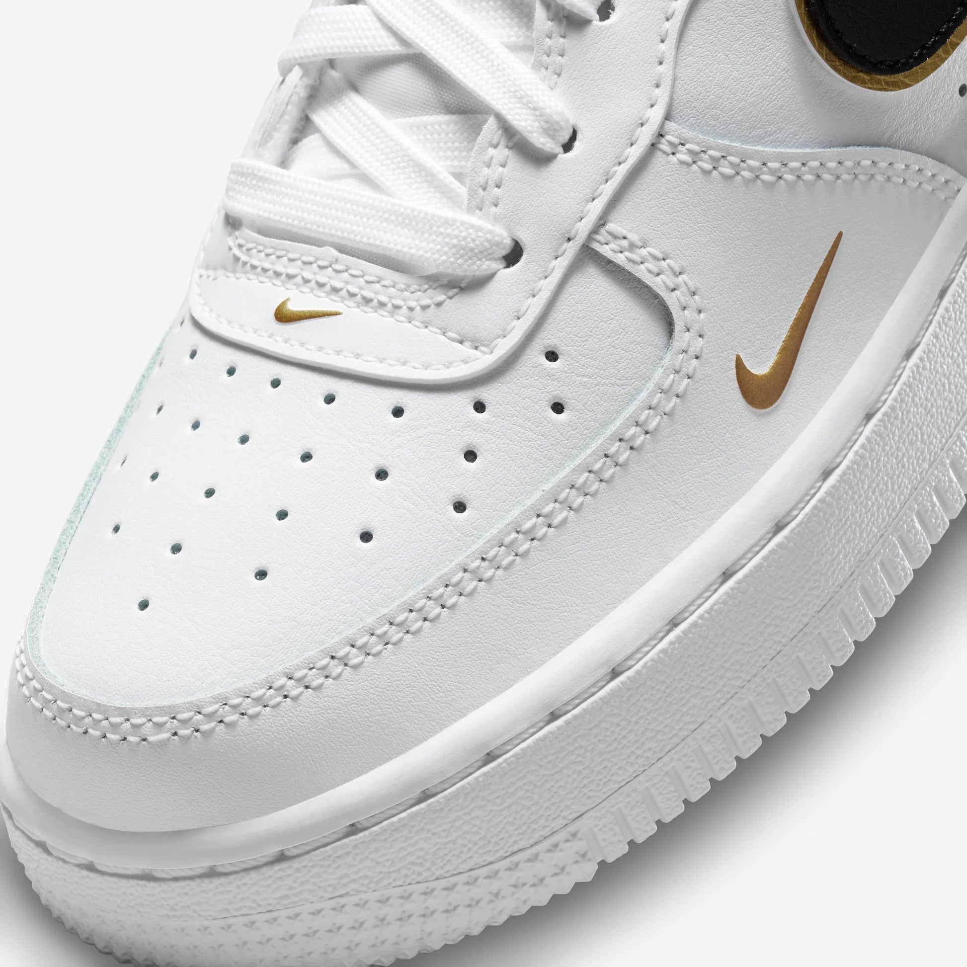 Nike Air Force 1 Low '07 LV8 Double Swoosh White Metallic Gold (GS)