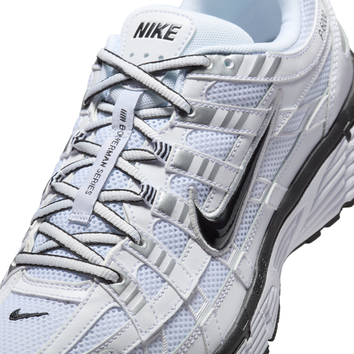 Nike P-6000 White Metallic Silver Black