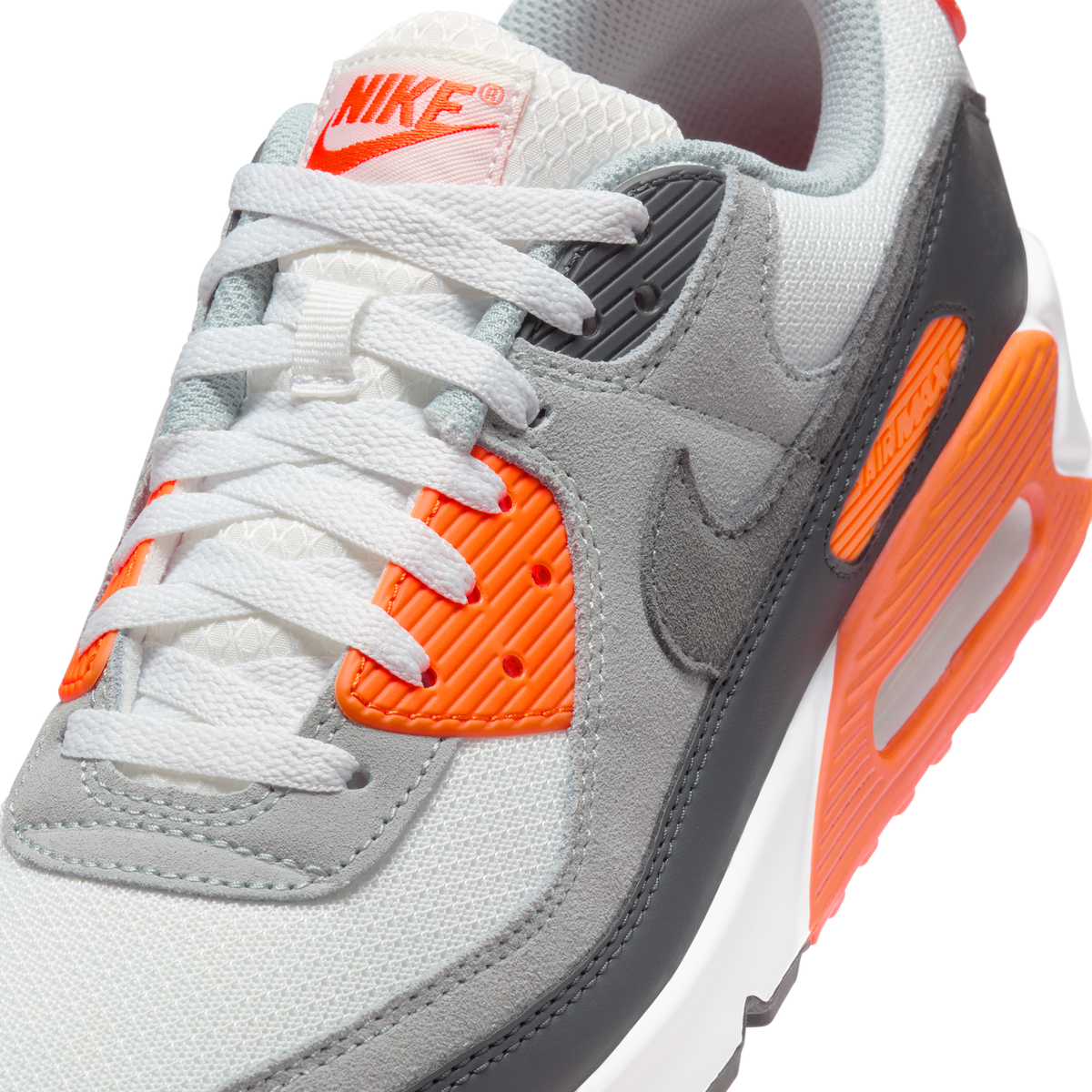 Nike Air Max 90 Summit White Safety Orange Dark Smoke Grey Smoke Grey