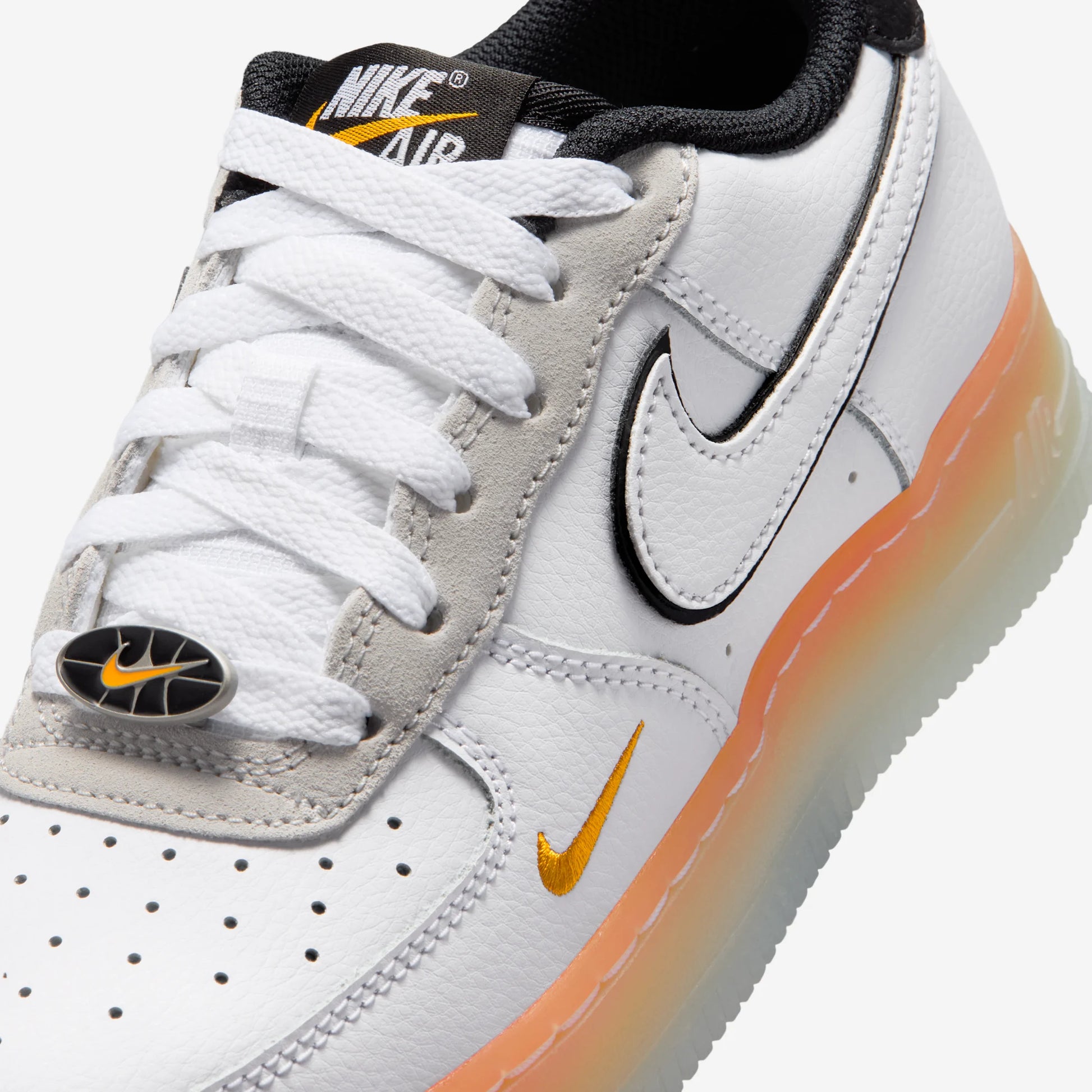 Nike Air Force 1 Low White Black Orange Peel (GS)