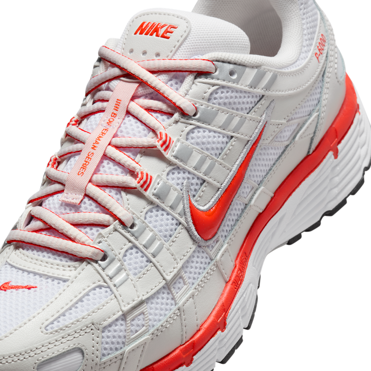 Nike P-6000 White Platinum Tint Black Picante Red (Women's)