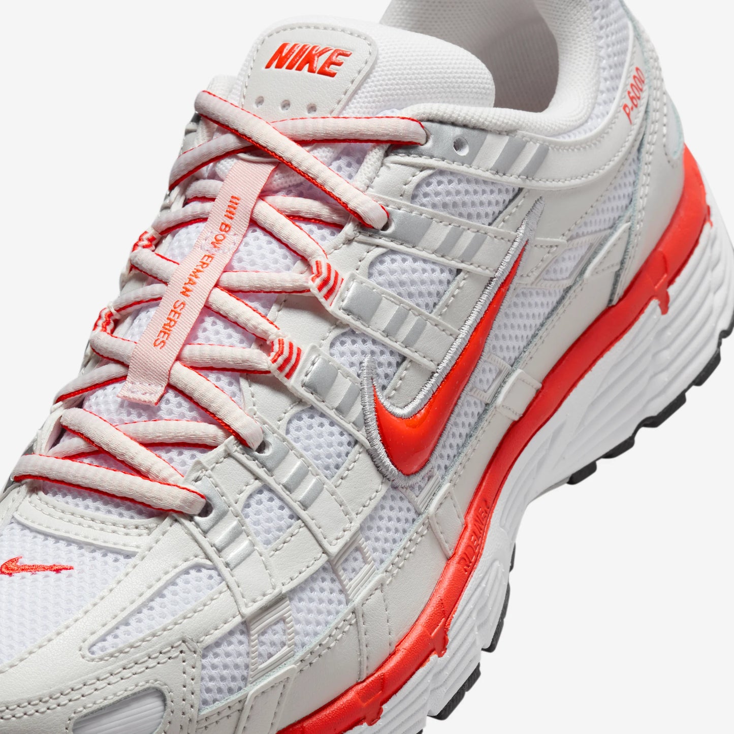 Nike P-6000 White Platinum Tint Black Picante Red (Women's)