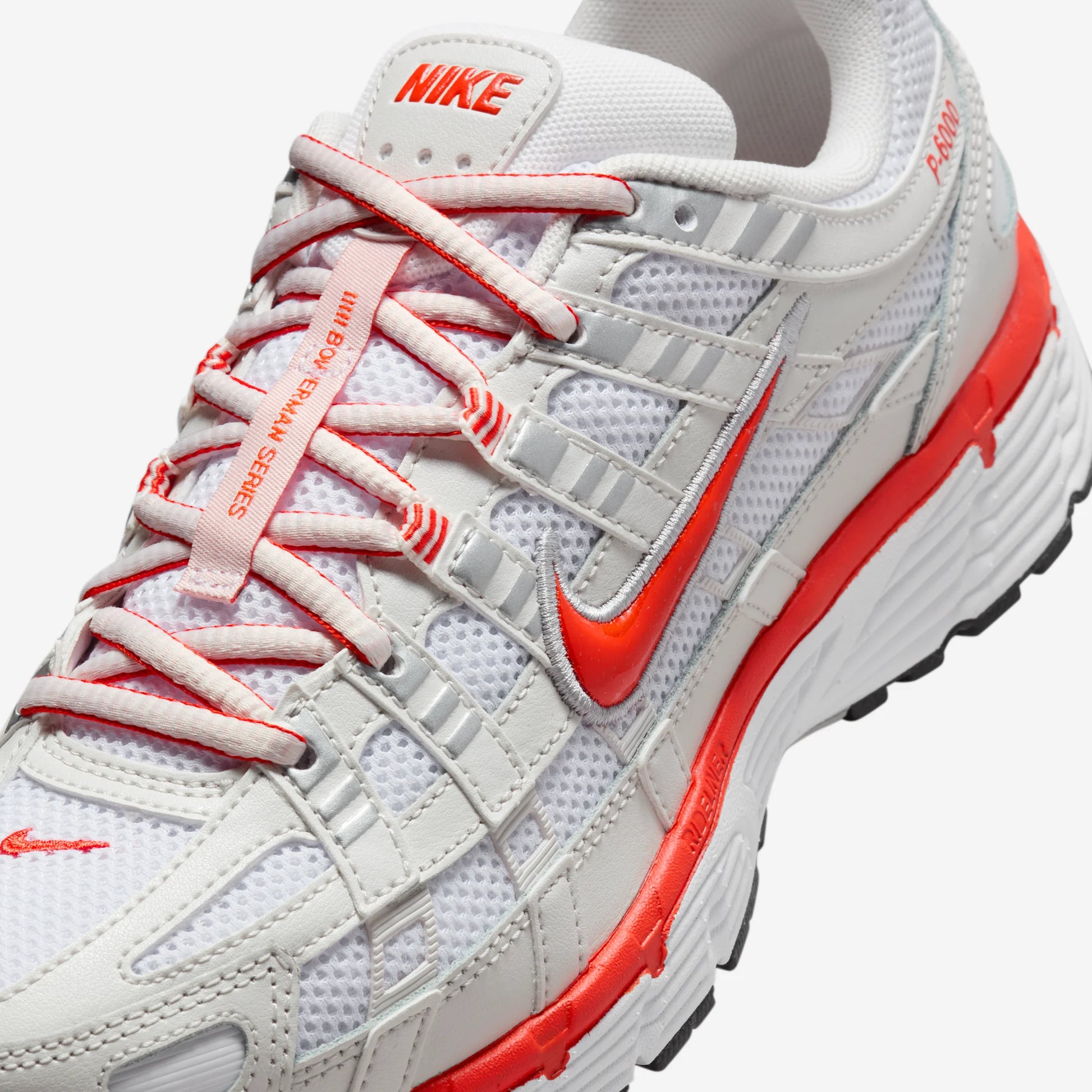 Nike P-6000 White Platinum Tint Black Picante Red (Women's)