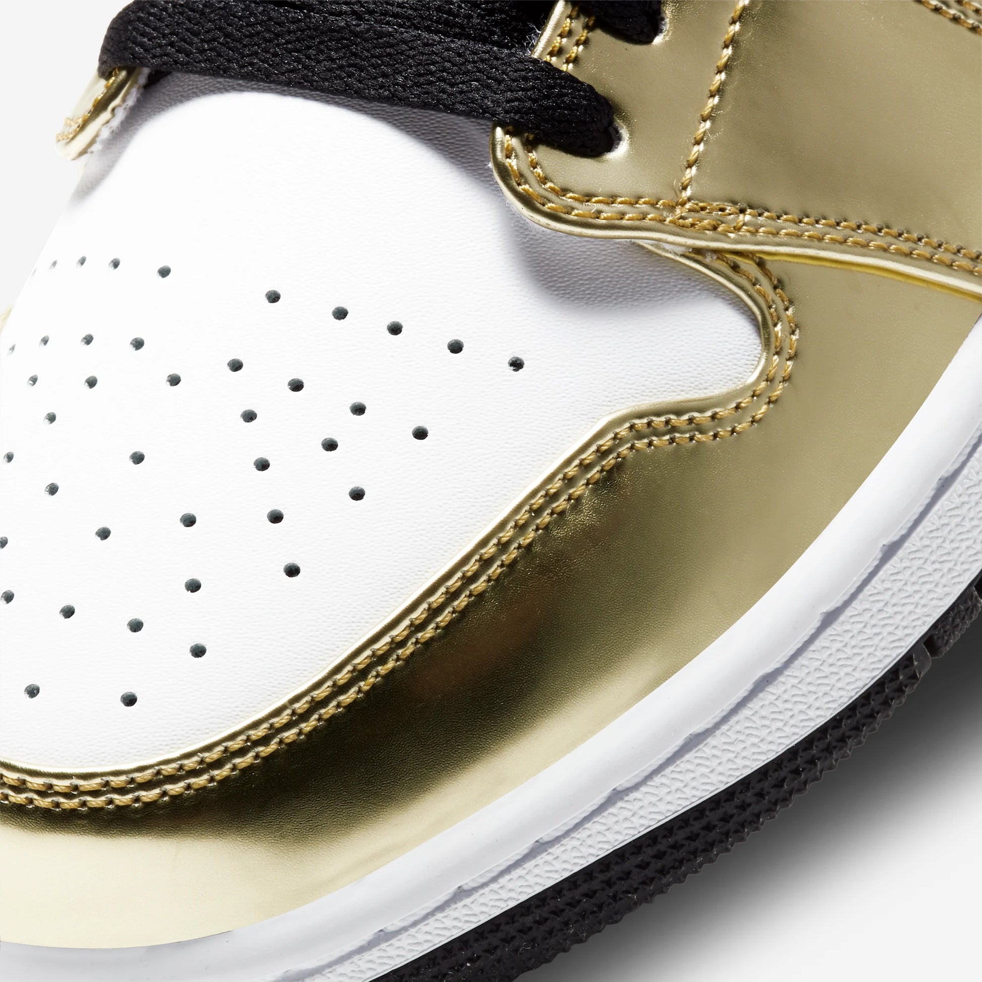 Jordan 1 Mid Metallic Gold Black White