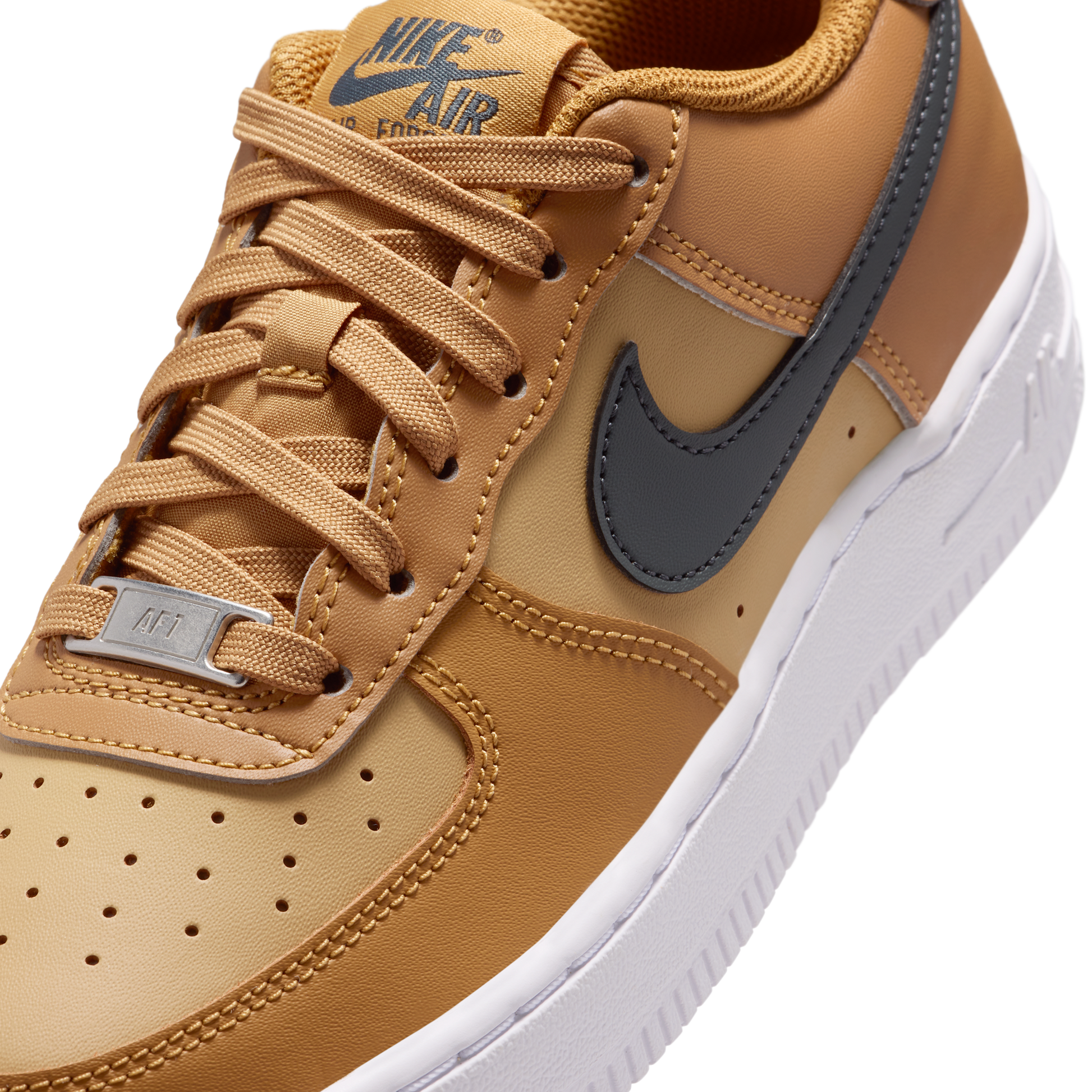 Nike Air Force 1 Low Wheat Club Gold White Anthracite (GS)