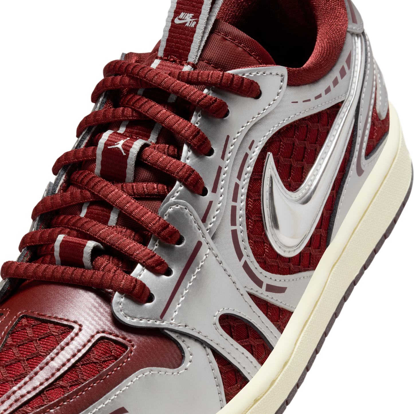 Jordan 1 Low Method of Make V3 Dark Team Red Metallic Silver (Women's)