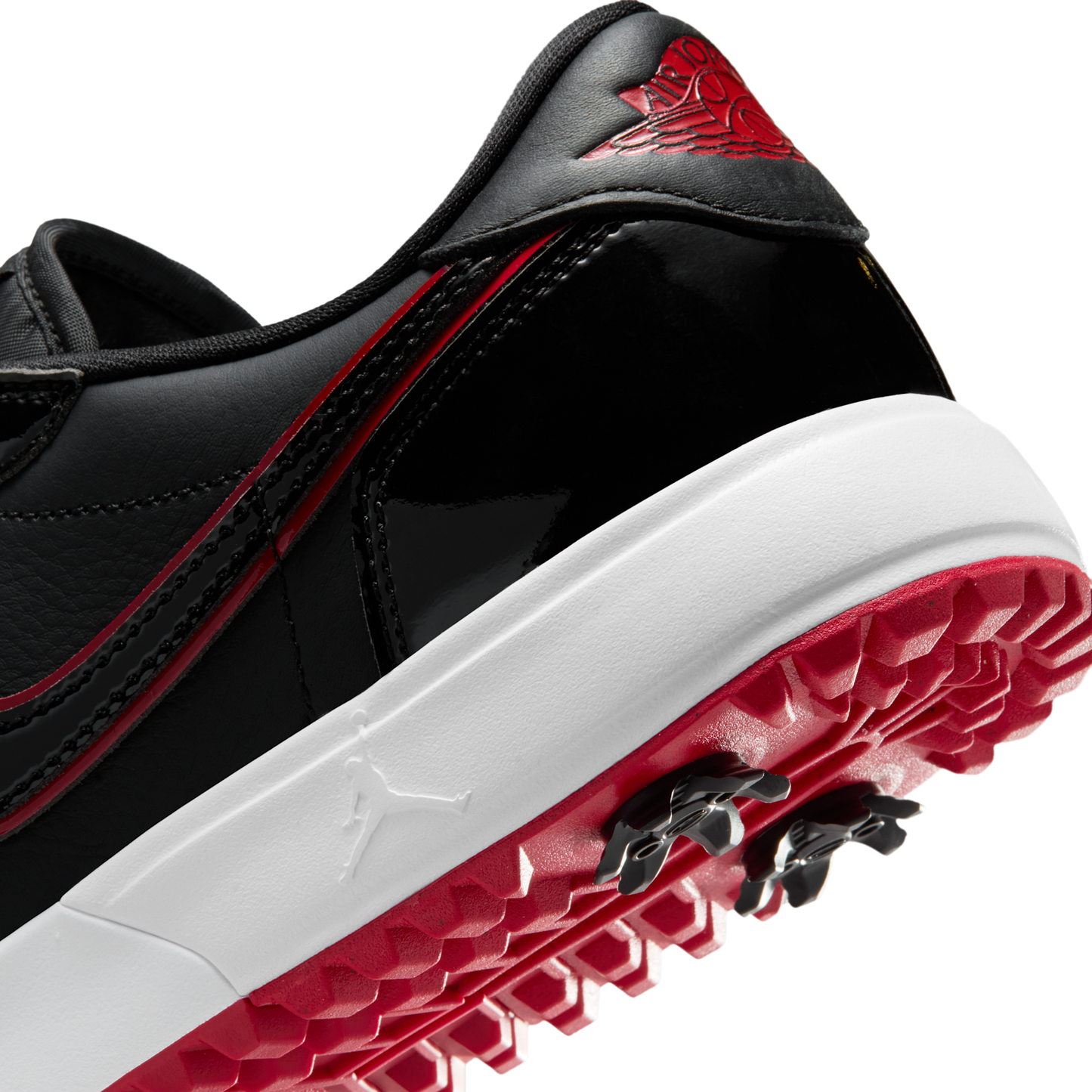 Jordan 1 Low Golf Spiked Bred Black Patent