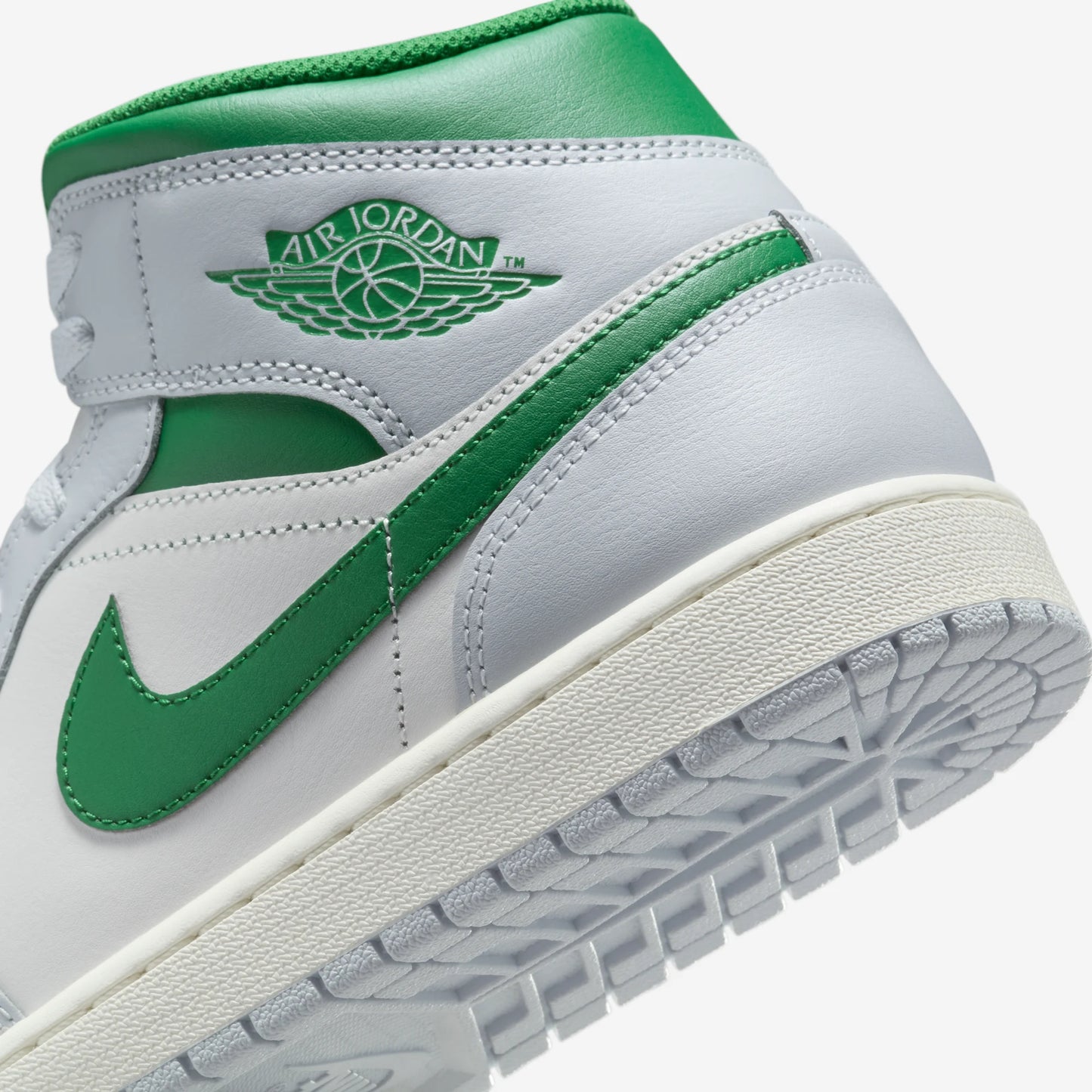 Jordan 1 Mid White Pure Platinum Pine Green