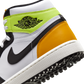 Jordan 1 Retro High Golf White University Gold Volt Black