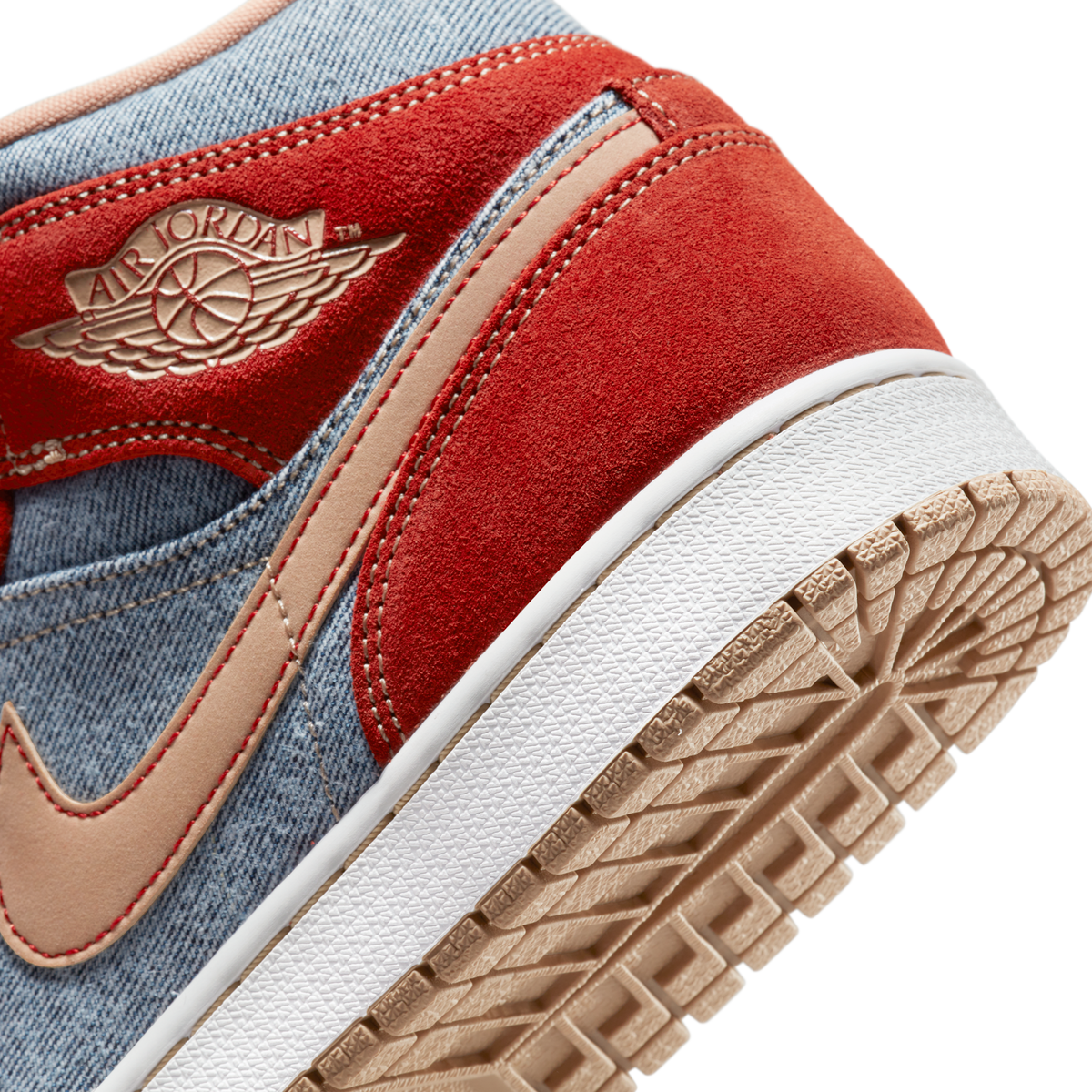 Jordan 1 Mid Denim Red