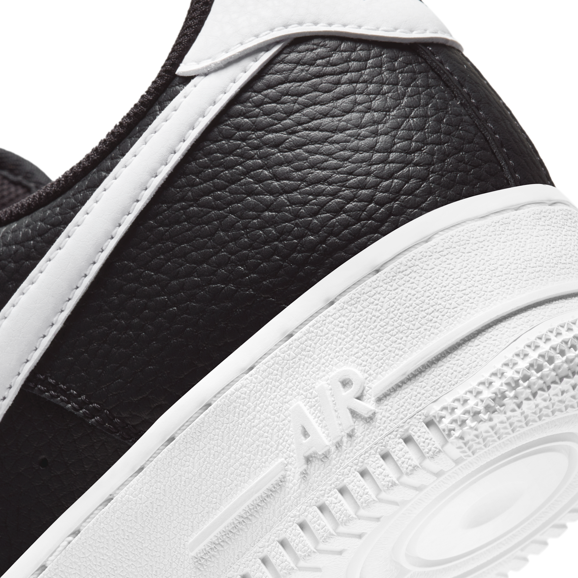 Nike Air Force 1 Low '07 Black White Pebbled Leather