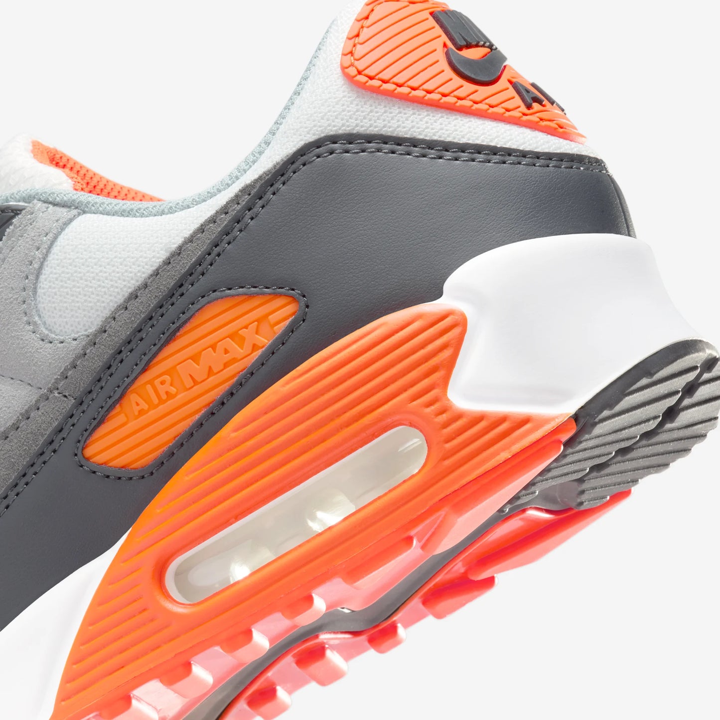 Nike Air Max 90 Summit White Safety Orange Dark Smoke Grey Smoke Grey