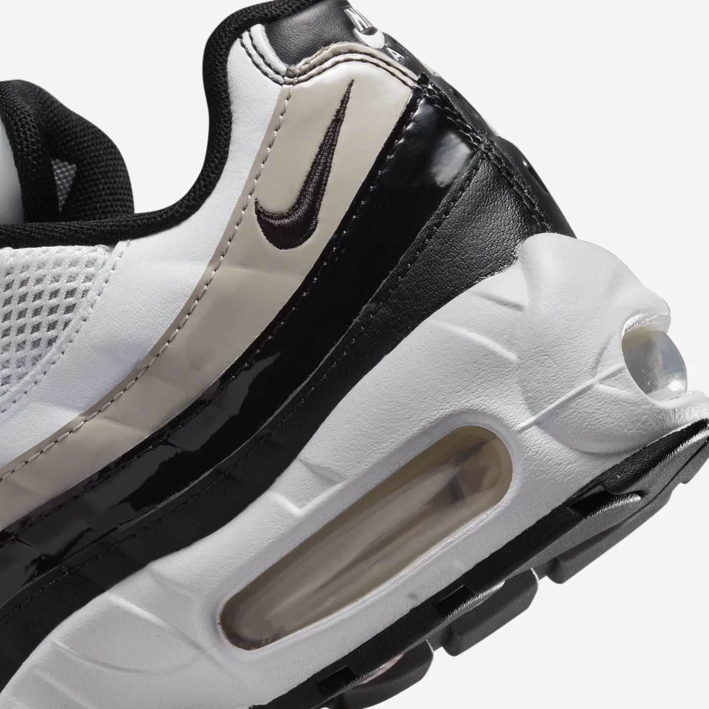 Nike Air Max 95 White Light Iron Ore Black Patent (Women's)