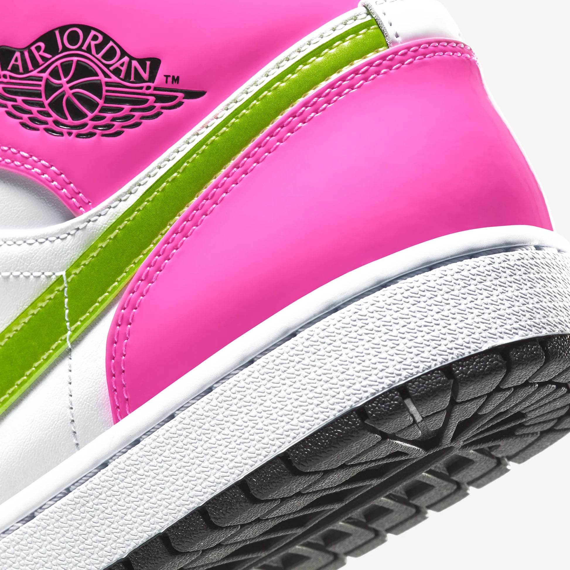 Jordan 1 Mid White Black Cyber Pink