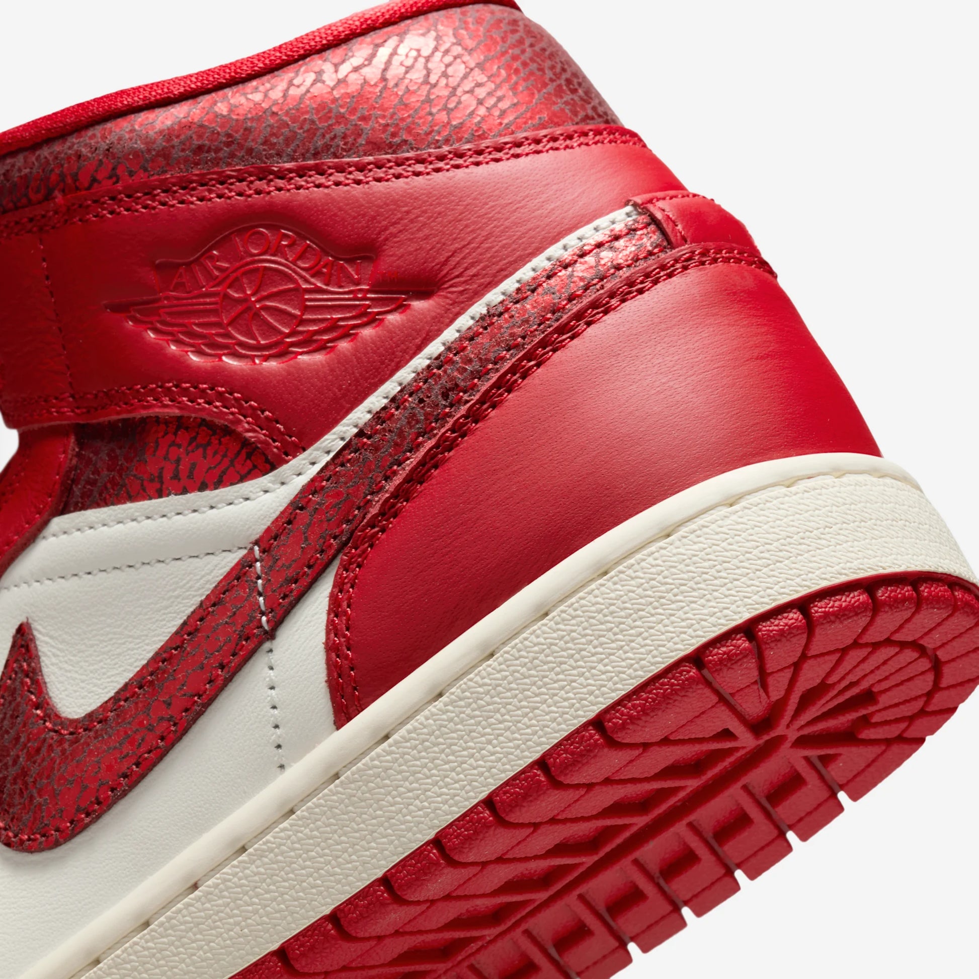 Jordan 1 Mid SE Red Cracked Leather (Women's)