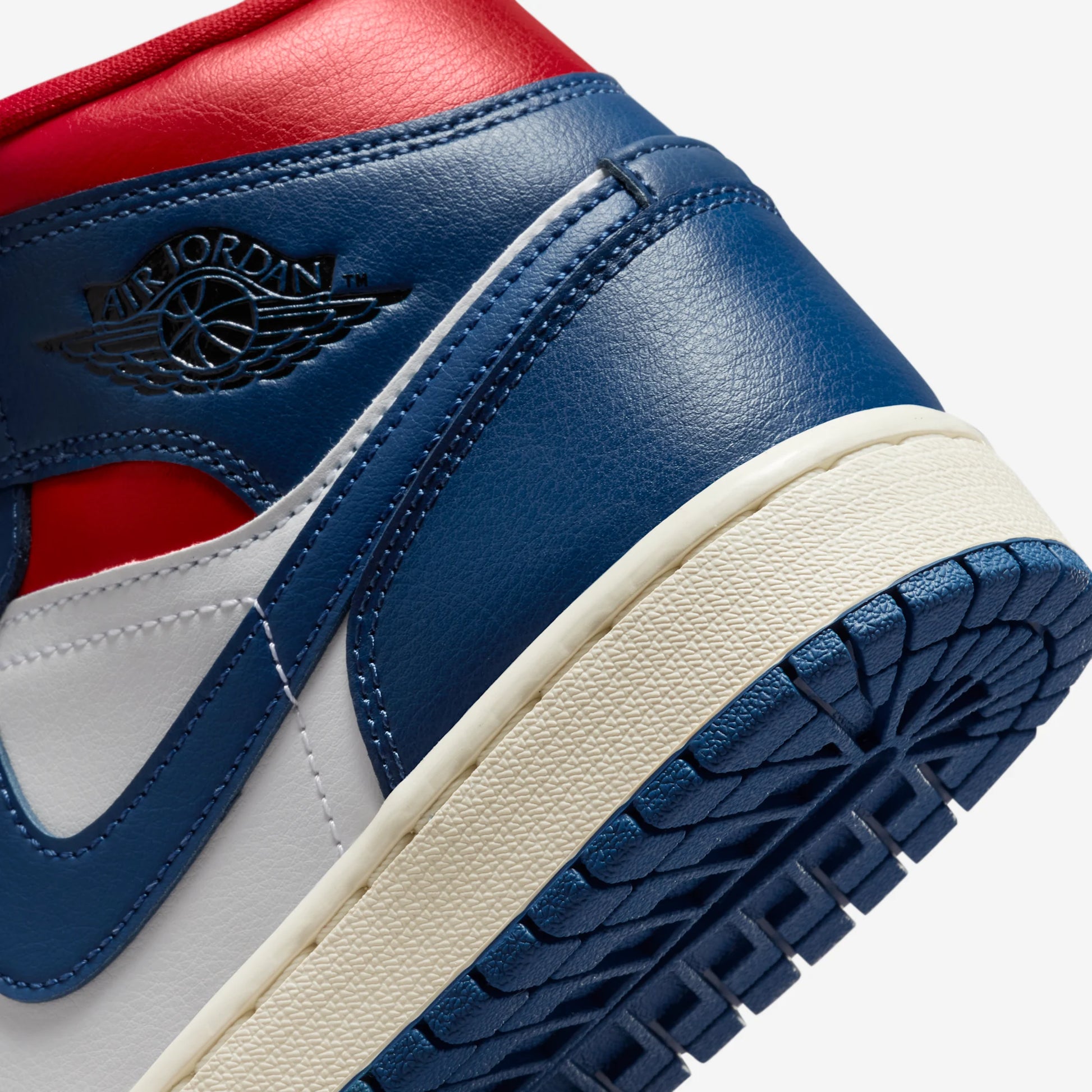 Jordan 1 Mid French Blue Gym Red (Women's)