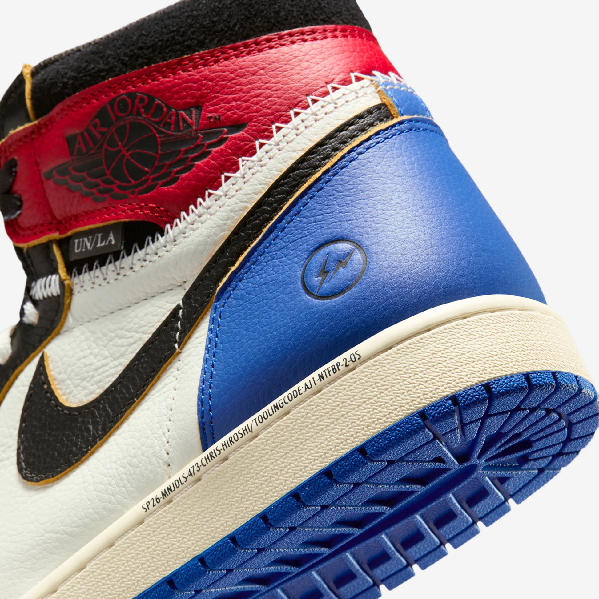 Jordan 1 Retro High OG SP Fragment x Union LA Varsity Red Sport Royal