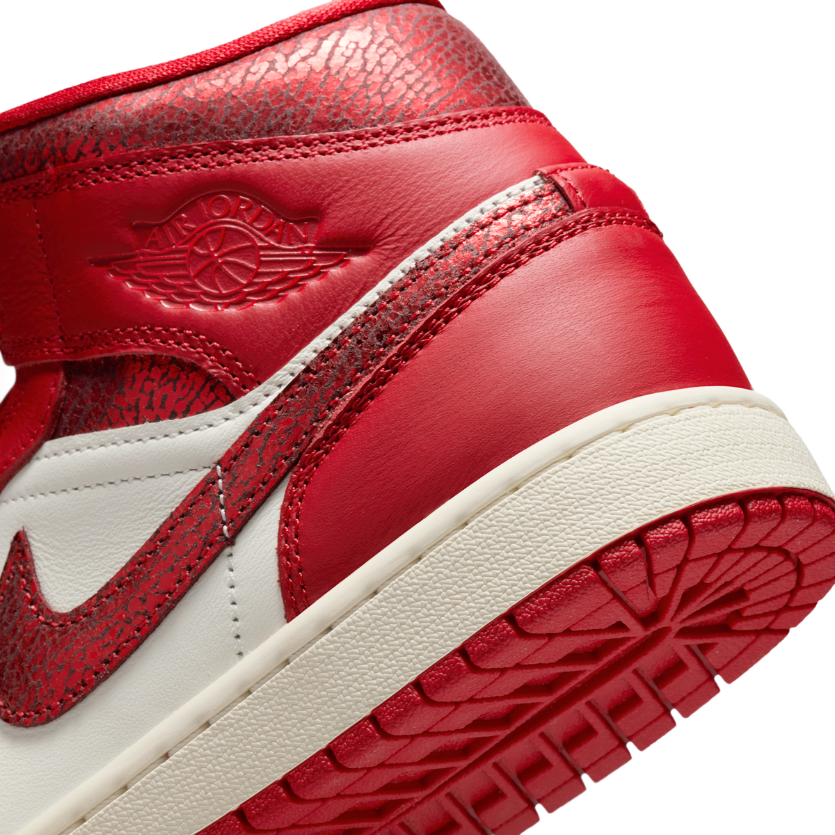 Jordan 1 Mid SE Red Cracked Leather (Women's)