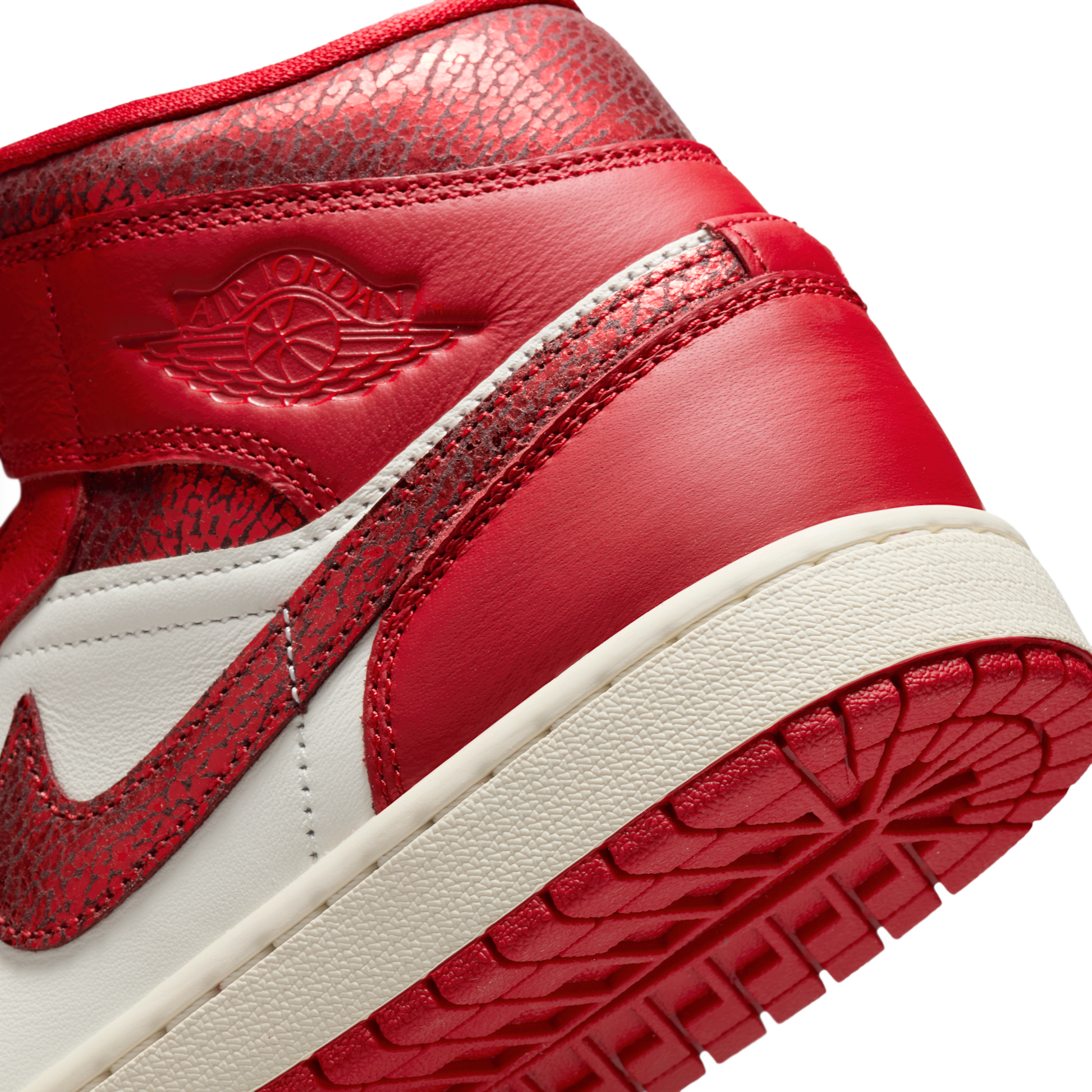 Jordan 1 Mid SE Red Cracked Leather (Women's)