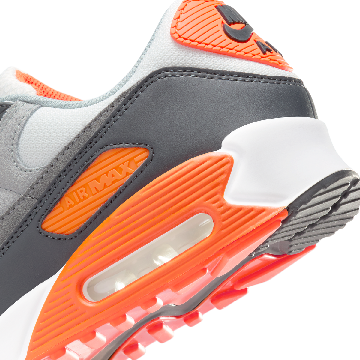 Nike Air Max 90 Summit White Safety Orange Dark Smoke Grey Smoke Grey