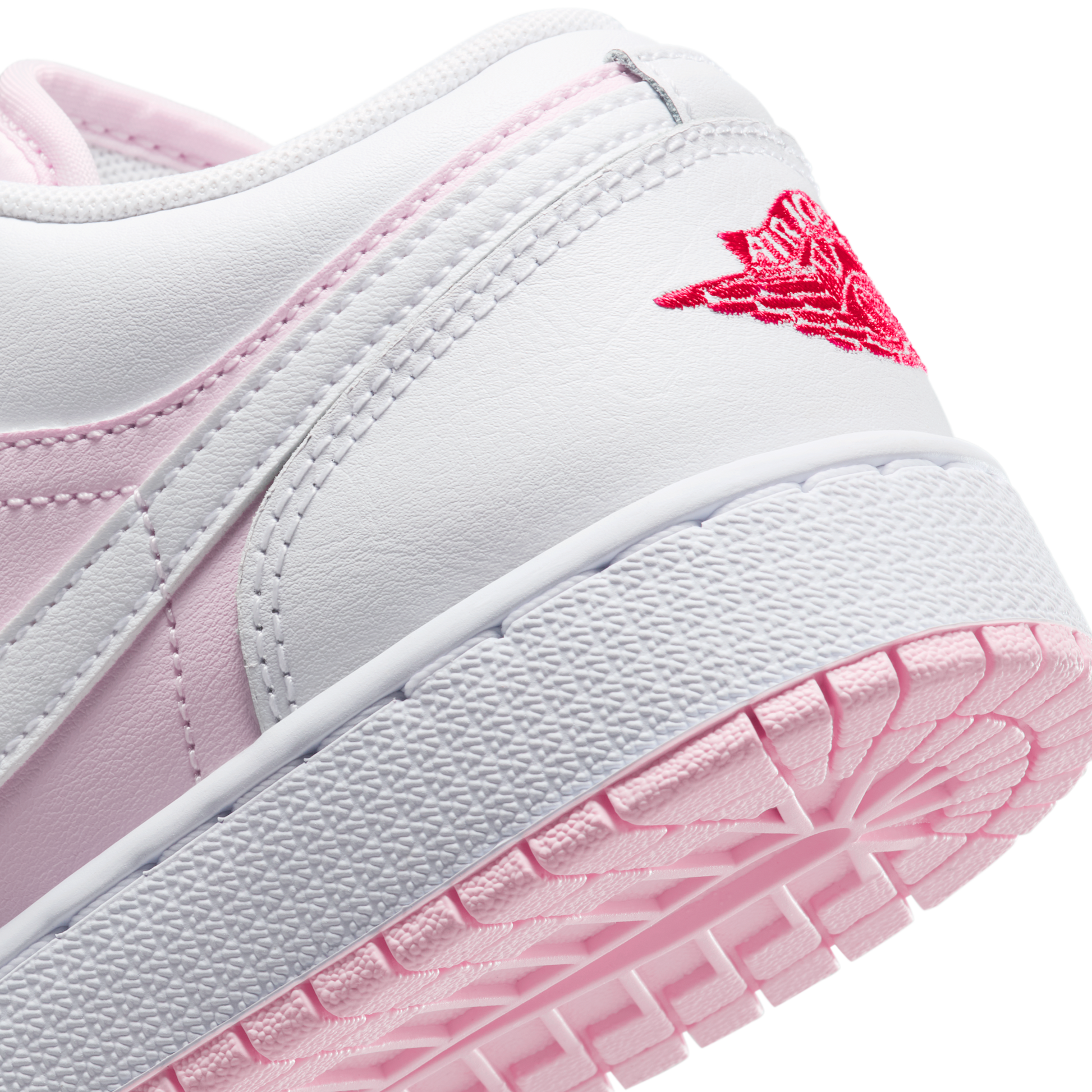 Jordan 1 Low Pink Foam Fire Red White (GS)