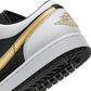 Jordan 1 Low White Black Metallic Gold Swoosh