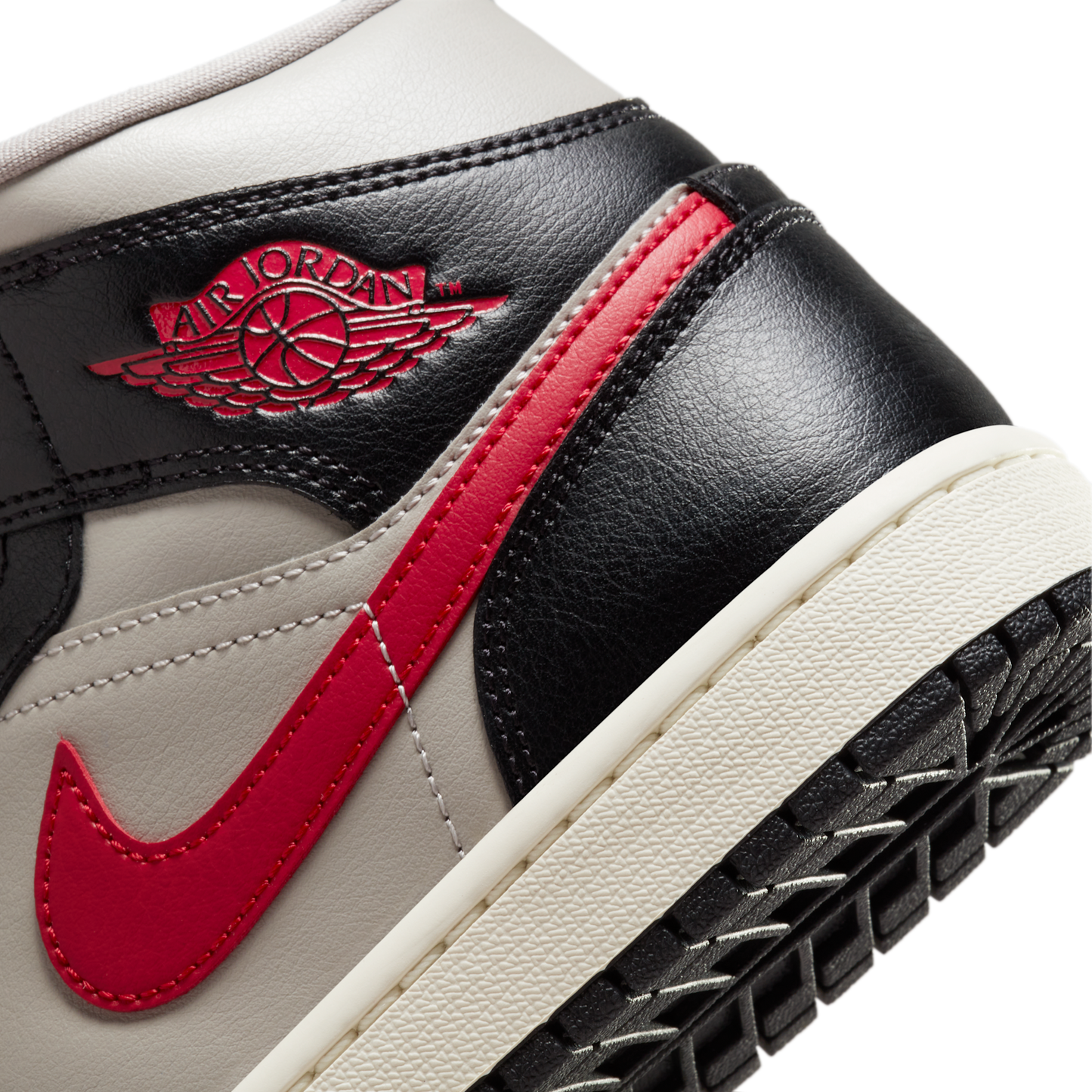 Jordan 1 Mid Black College Grey Gym Red (Women's)