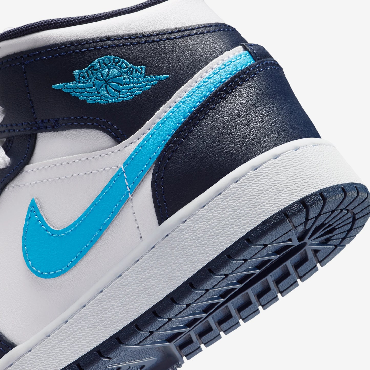Jordan 1 Mid Obsidian Dark Powder Blue (GS)