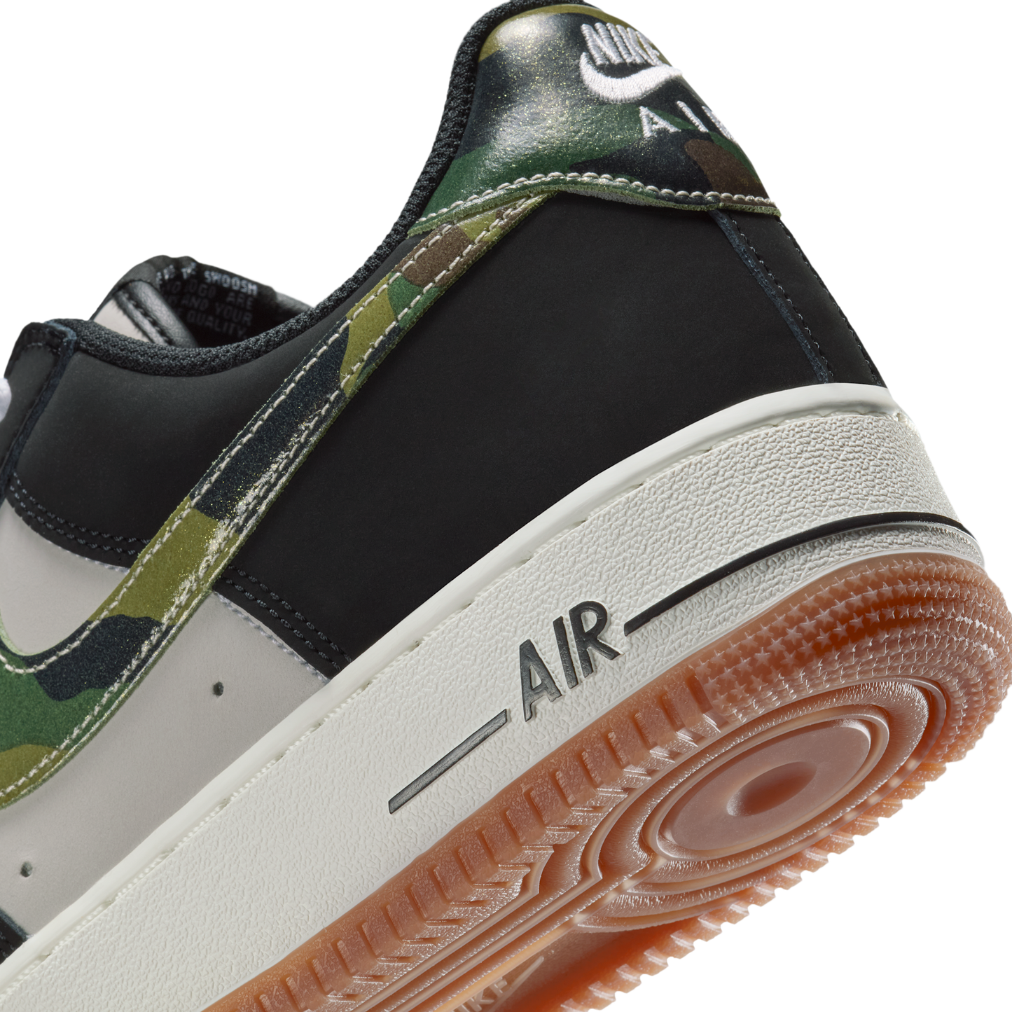 Nike Air Force 1 Low '07 LV8 Black Patent Camo Swoosh