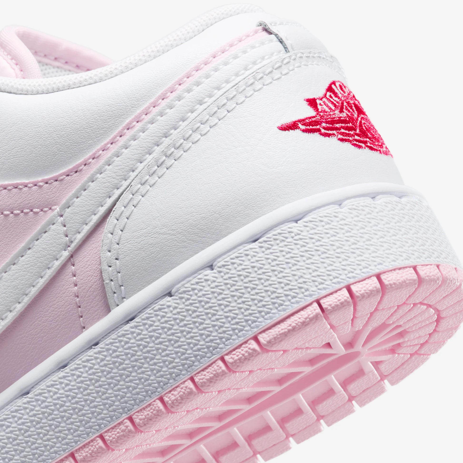 Jordan 1 Low Pink Foam Fire Red White (GS)