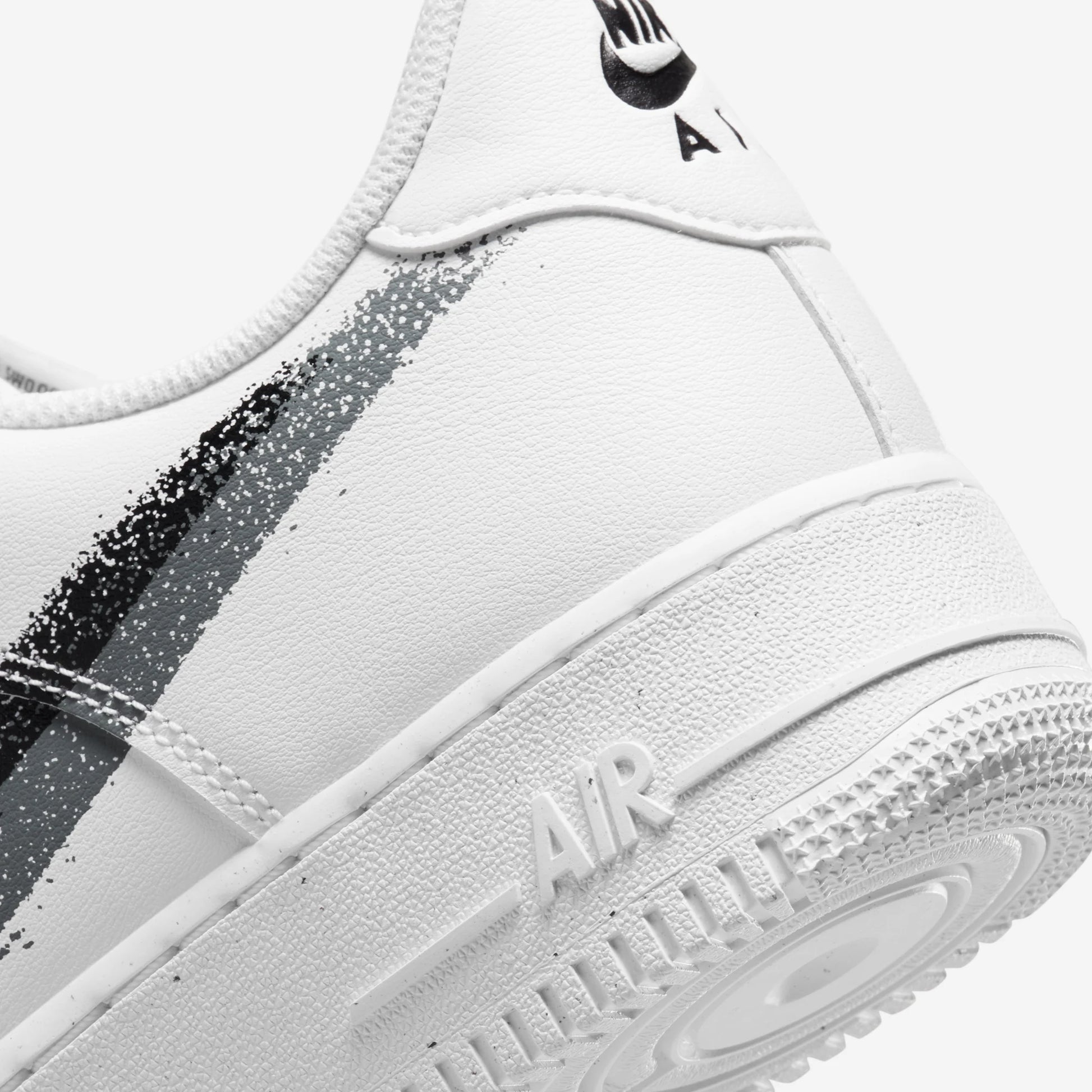 Nike Air Force 1 Low '07 Spray Paint Swoosh White Black Grey