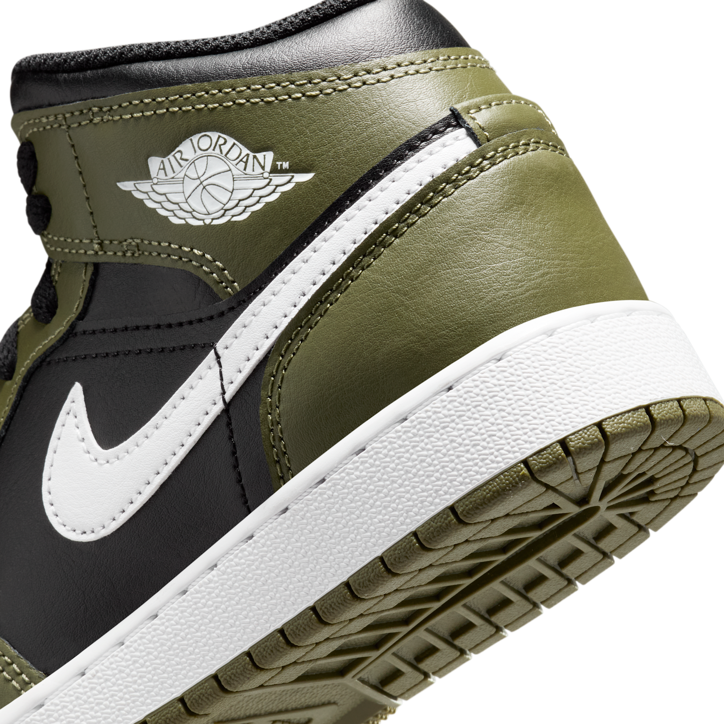 Jordan 1 Mid Black White Olive