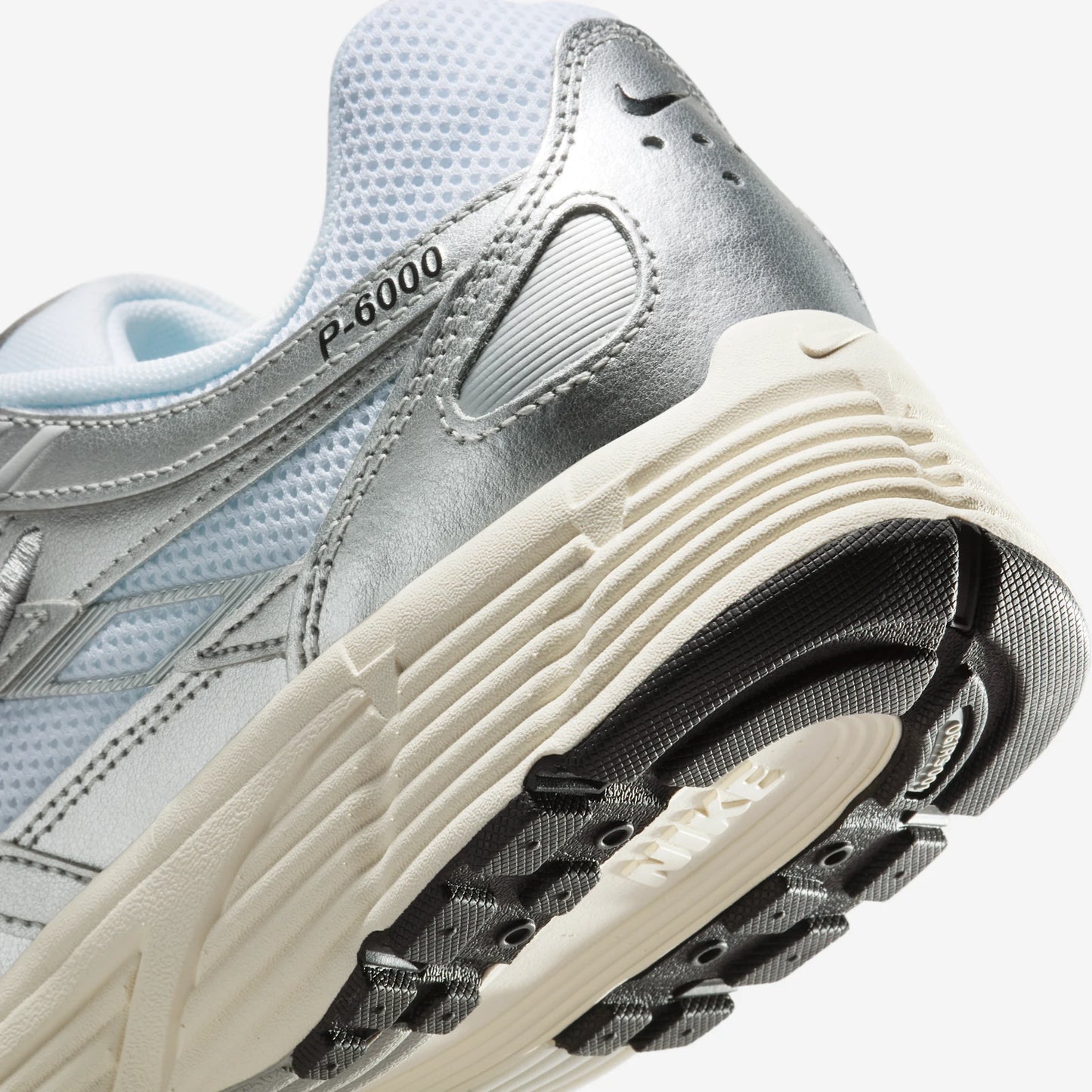 Nike P-6000 White Metallic Silver Flat Silver Black
