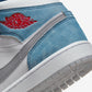 Jordan 1 Mid French Blue Fire Red