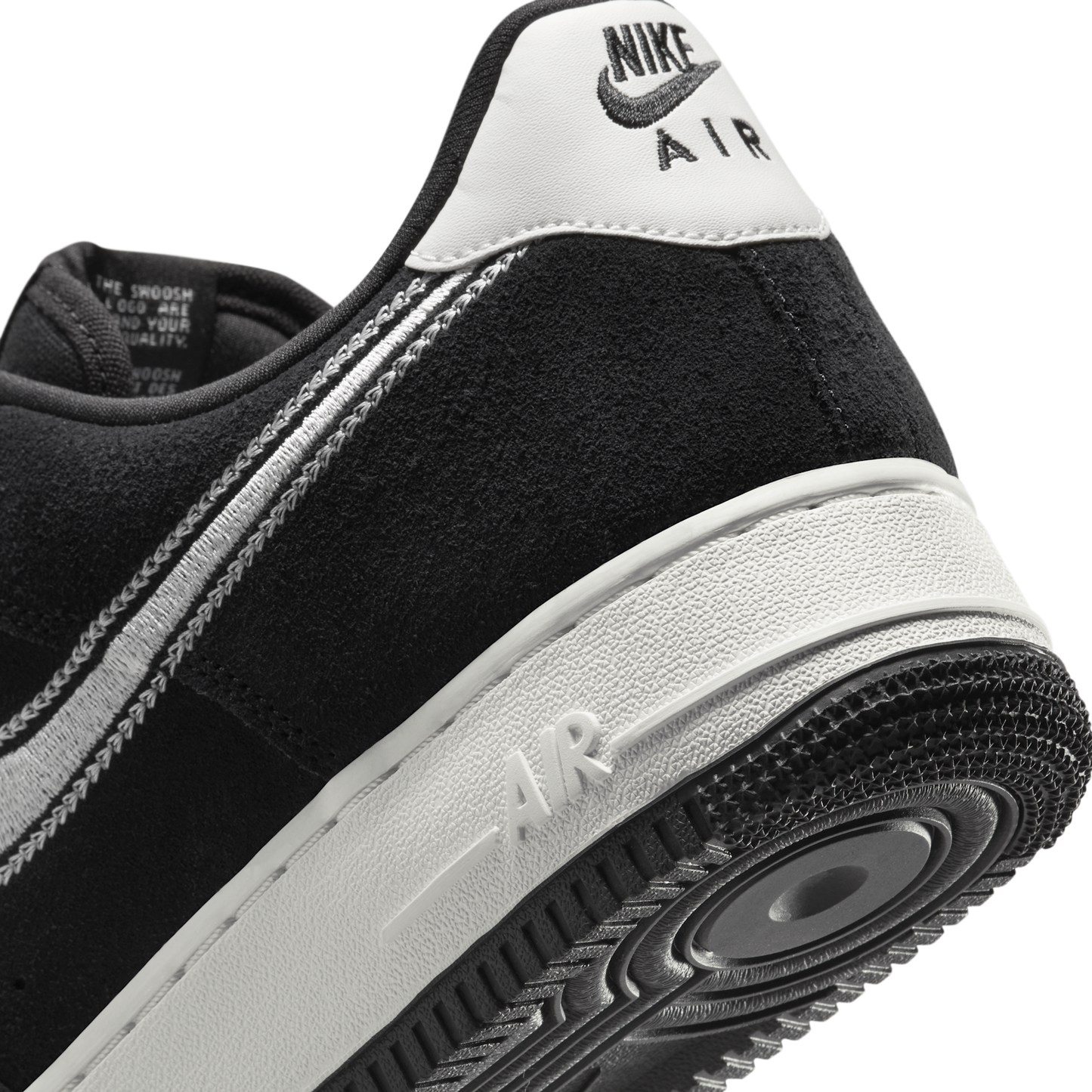 Nike Air Force 1 Low '07 LV8 Black Sail Embroidered Swoosh