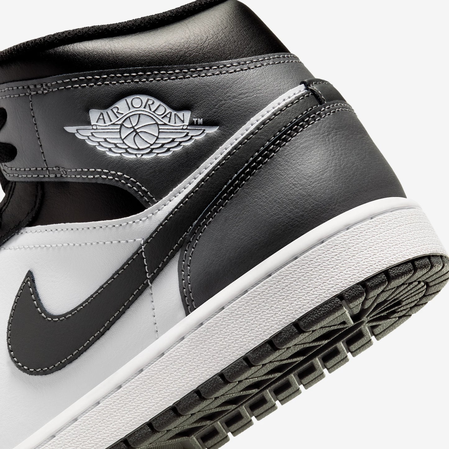 Jordan 1 Mid Black White Iron Grey