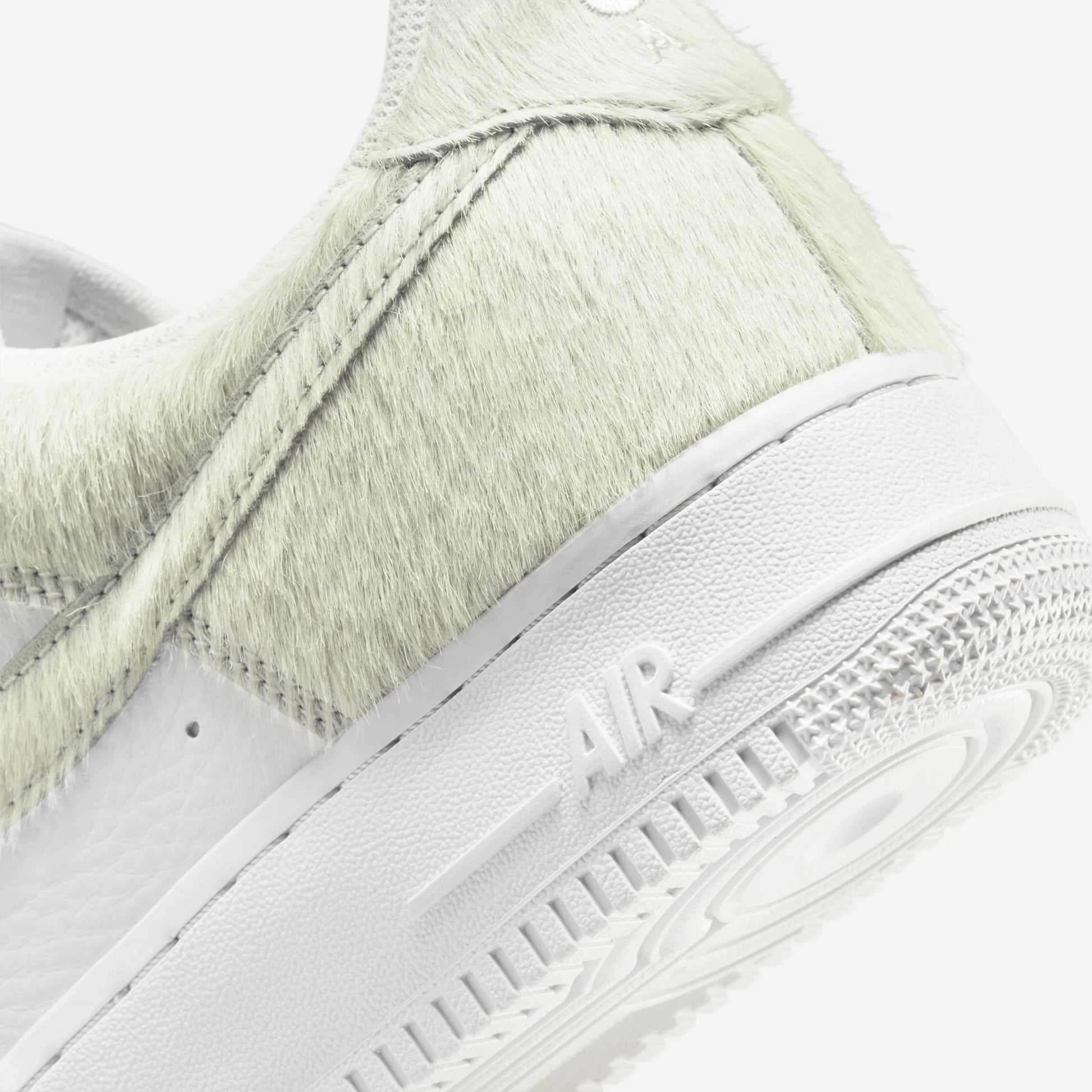 Nike Air Force 1 Low White Pony Hair Heel