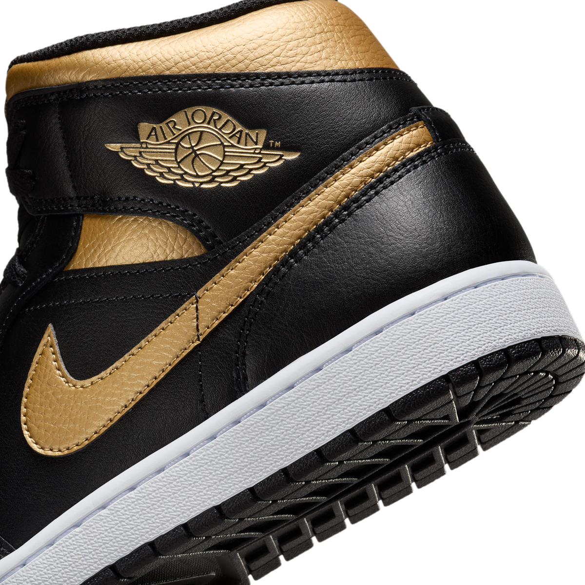 Jordan 1 Mid Black Metallic Gold