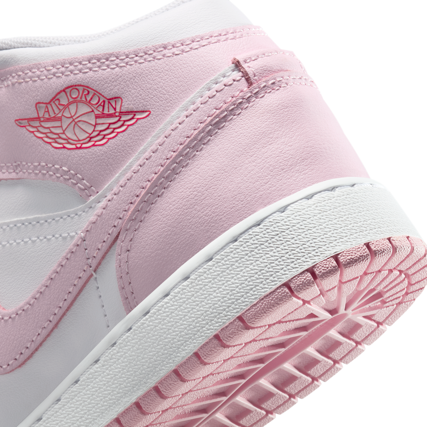 Jordan 1 Mid Pink Foam Fire Red (GS)
