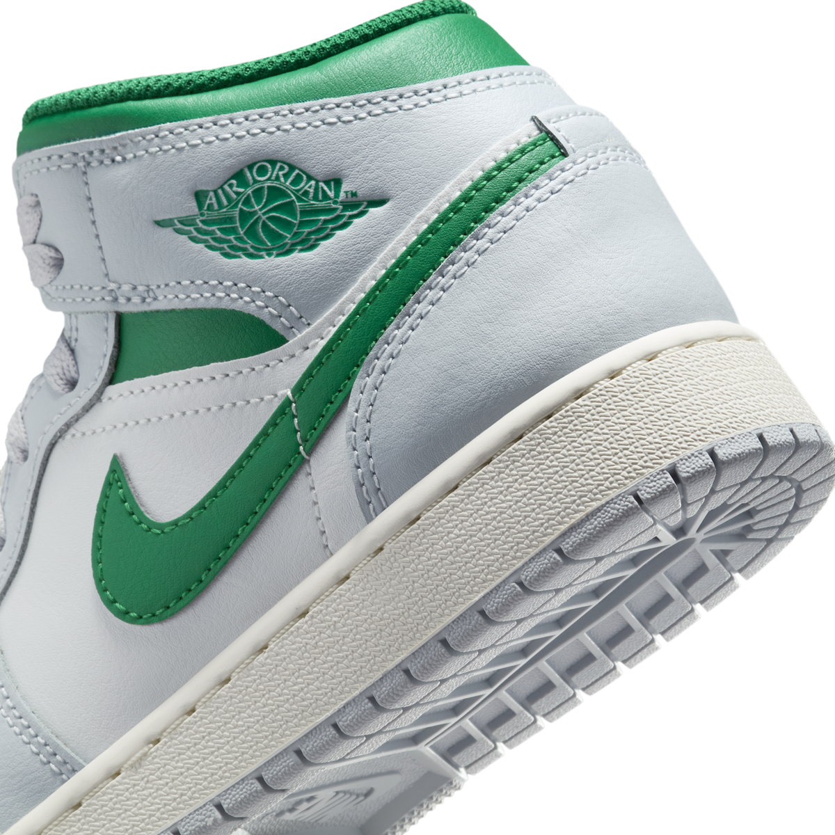 Jordan 1 Mid White Pure Platinum Pine Green