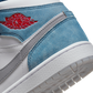 Jordan 1 Mid French Blue Fire Red
