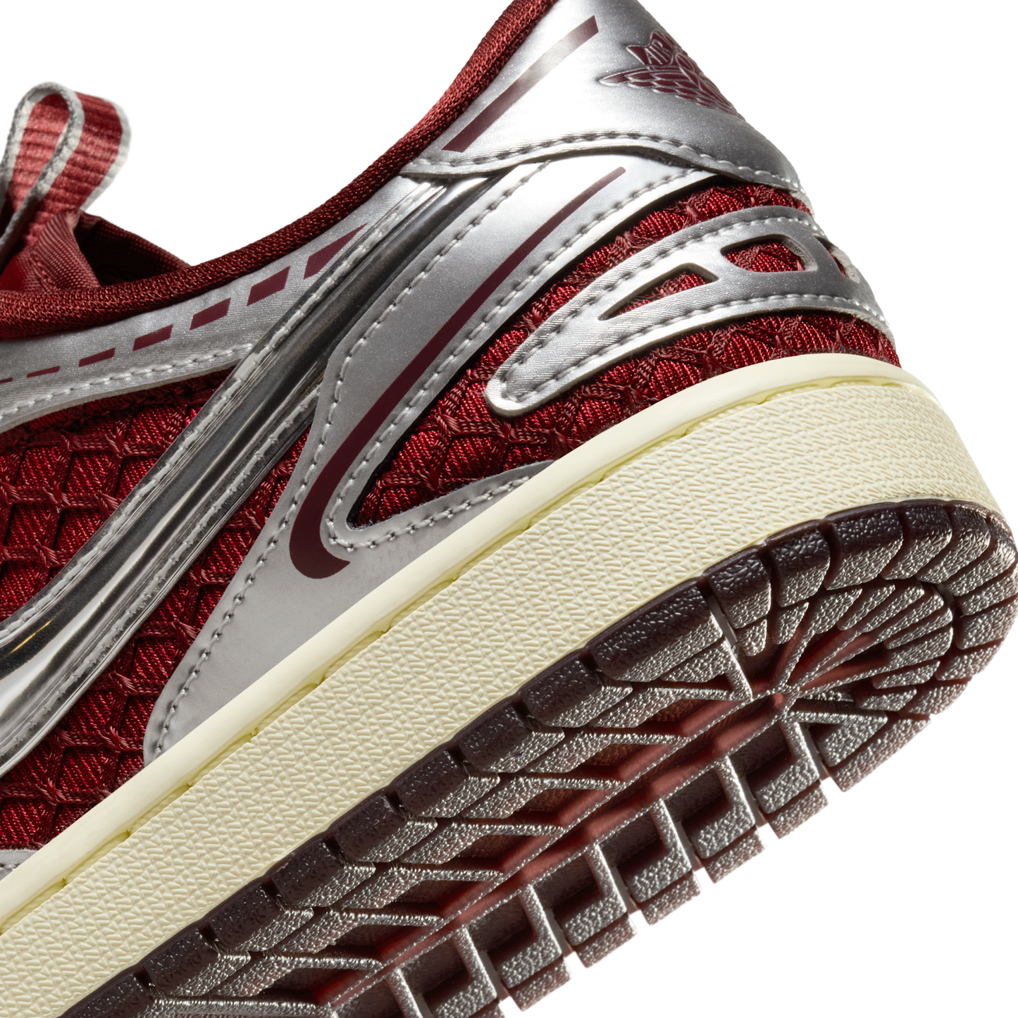 Jordan 1 Low Method of Make V3 Dark Team Red Metallic Silver (Women's)