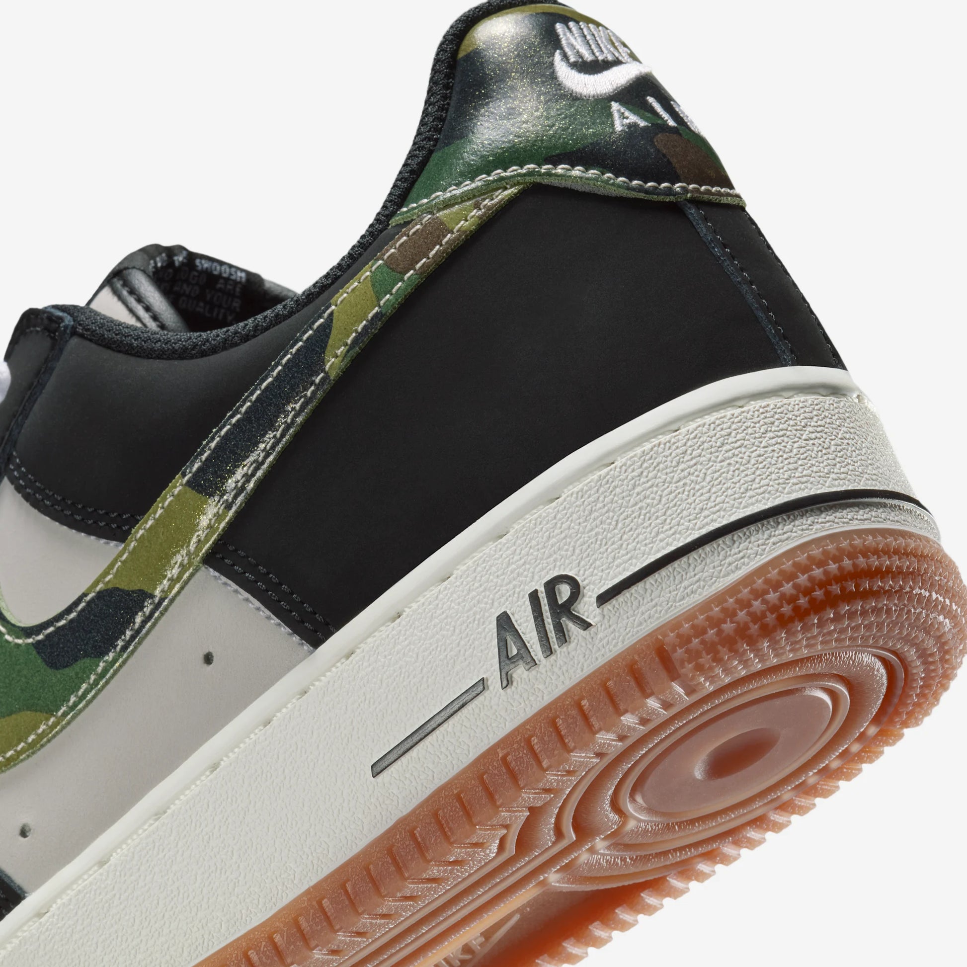 Nike Air Force 1 Low '07 LV8 Black Patent Camo Swoosh