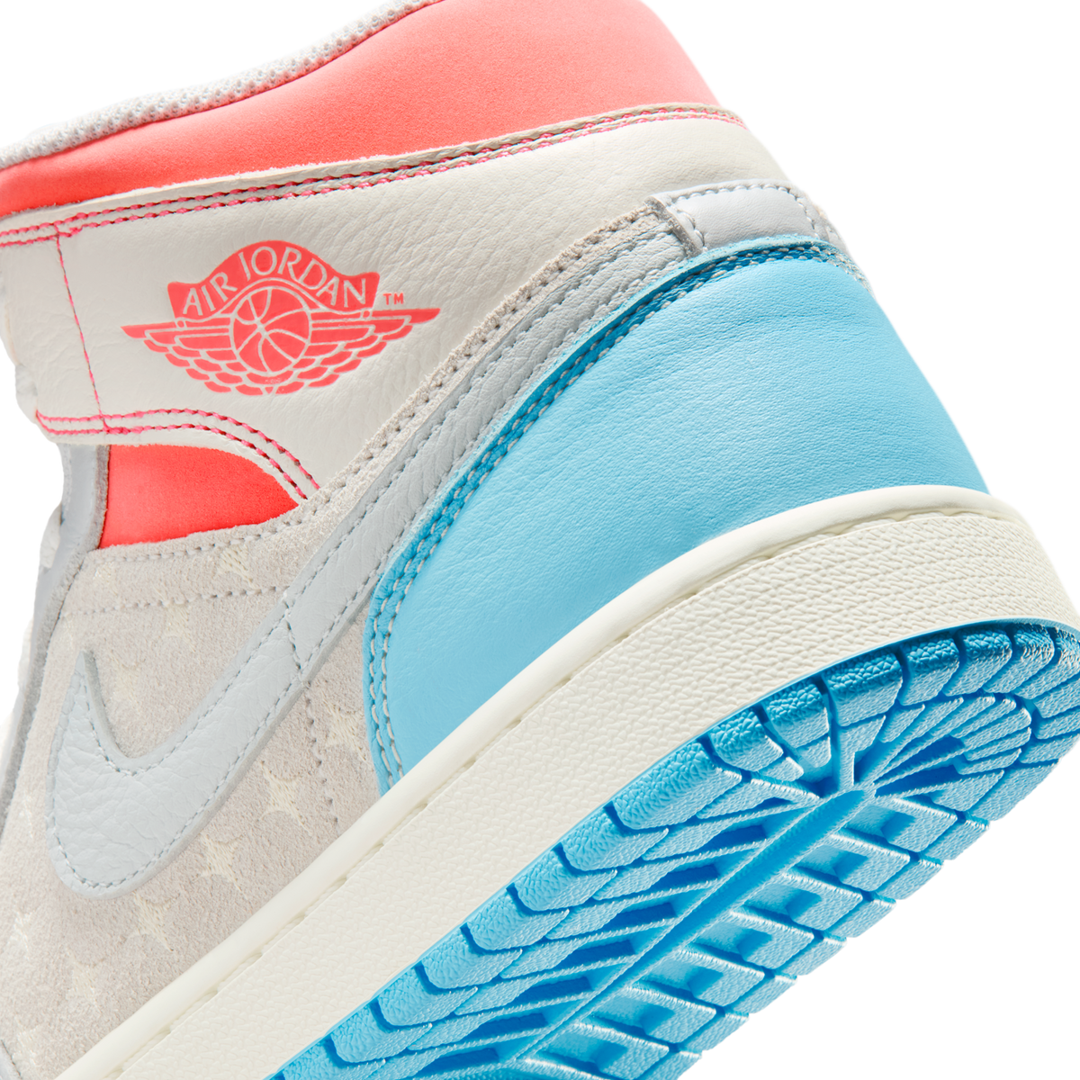 Jordan 1 Mid Sail Hot Lava Blue Chill (Women's)