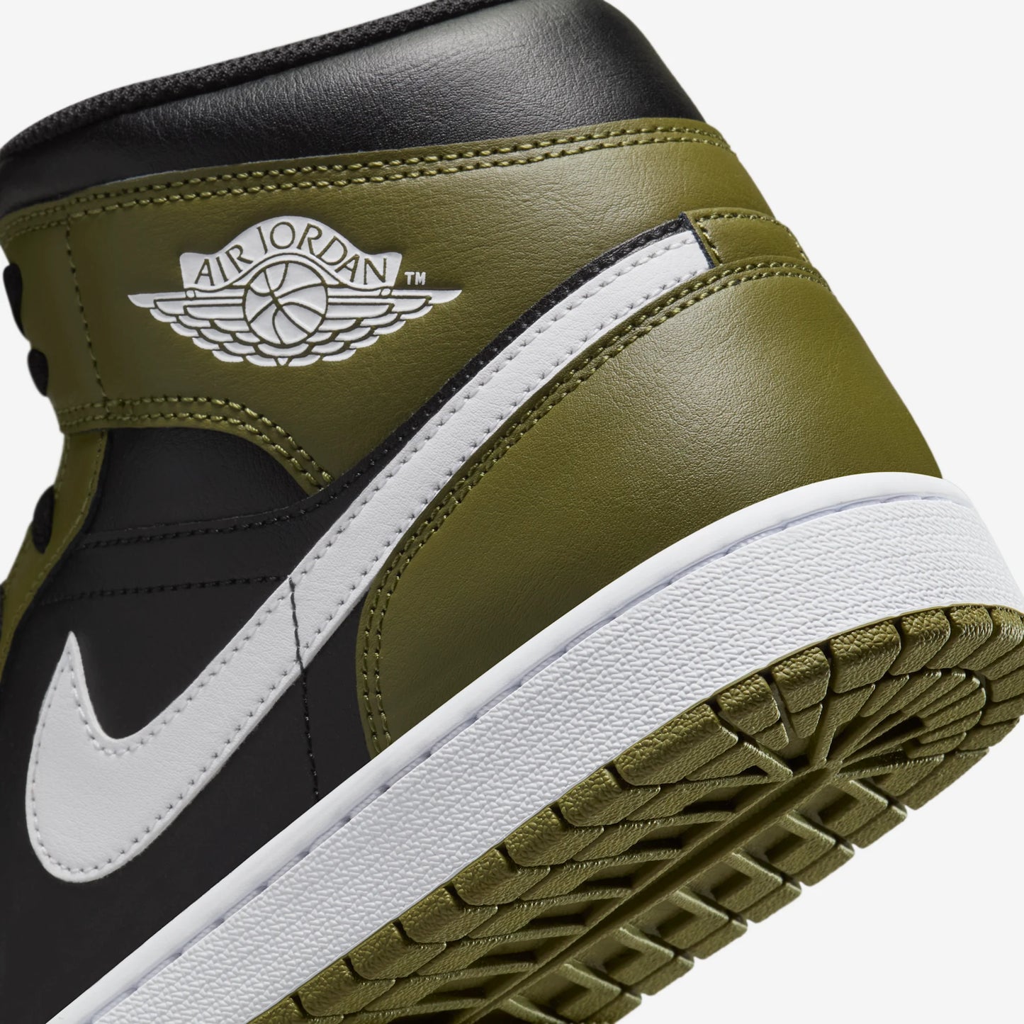 Jordan 1 Mid Black White Olive